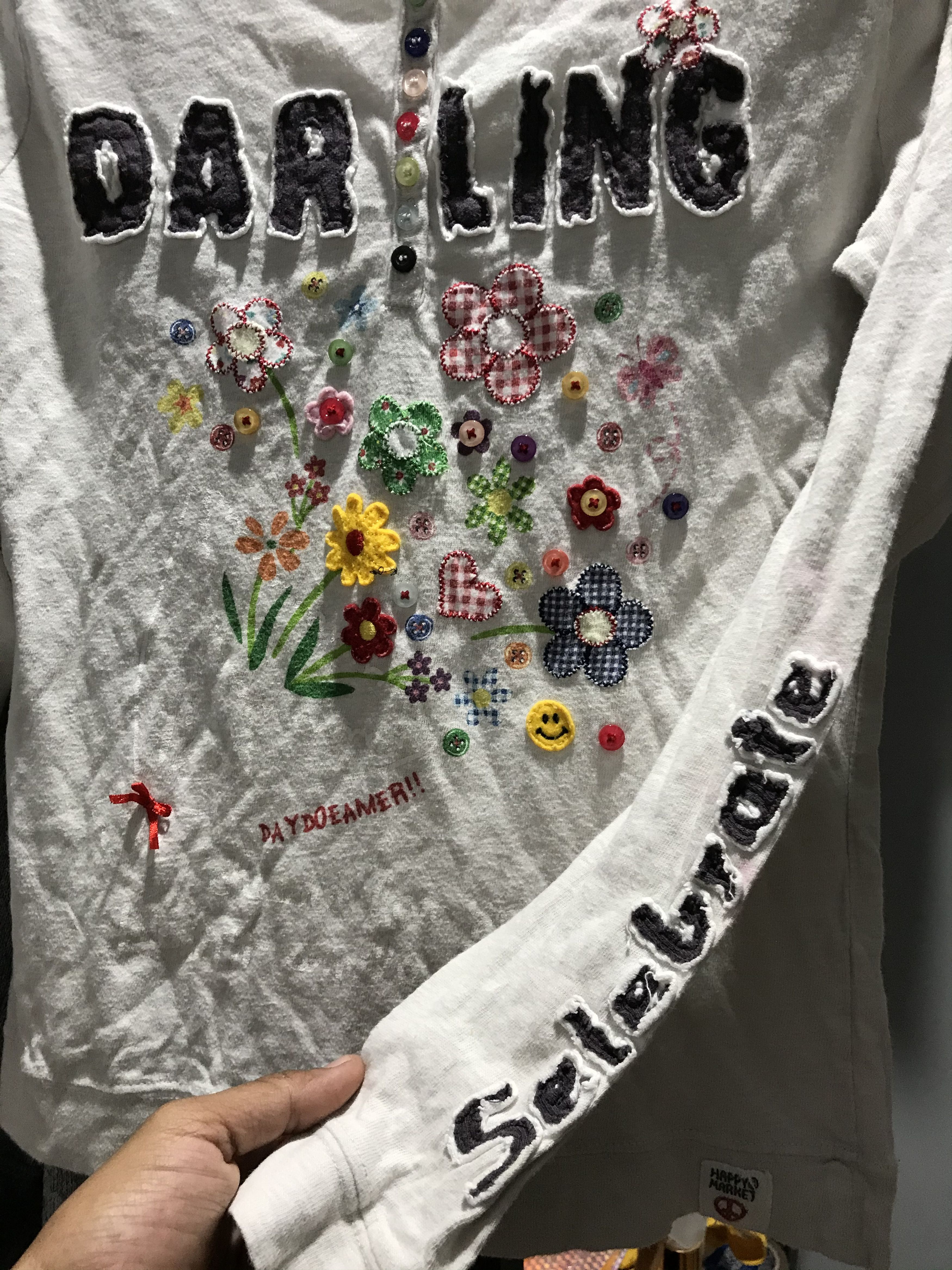 Japanese Brand Vintage happy market patch longsleeve t-shirts y2k Size US S / EU 44-46 / 1 - 2 Thumbnail