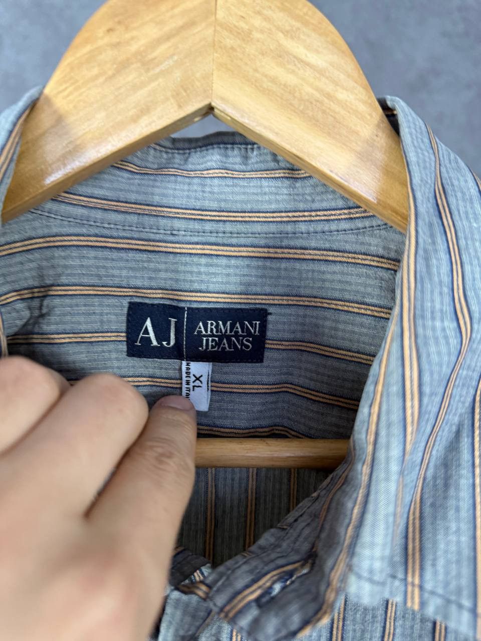Armani Armani Jeans luxury vintage designer striped shirt Size US XL / EU 56 / 4 - 5 Thumbnail