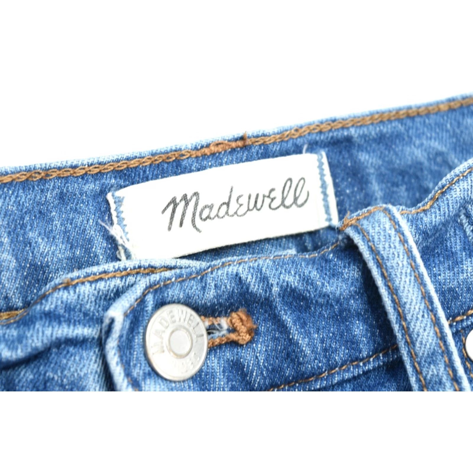 Madewell VINTAGE Madewell The High-Rise Slim Boyjean Womens 27 Blue Distressed Stretch Slim Relax Size 27" / US 4 / IT 40 - 5 Thumbnail