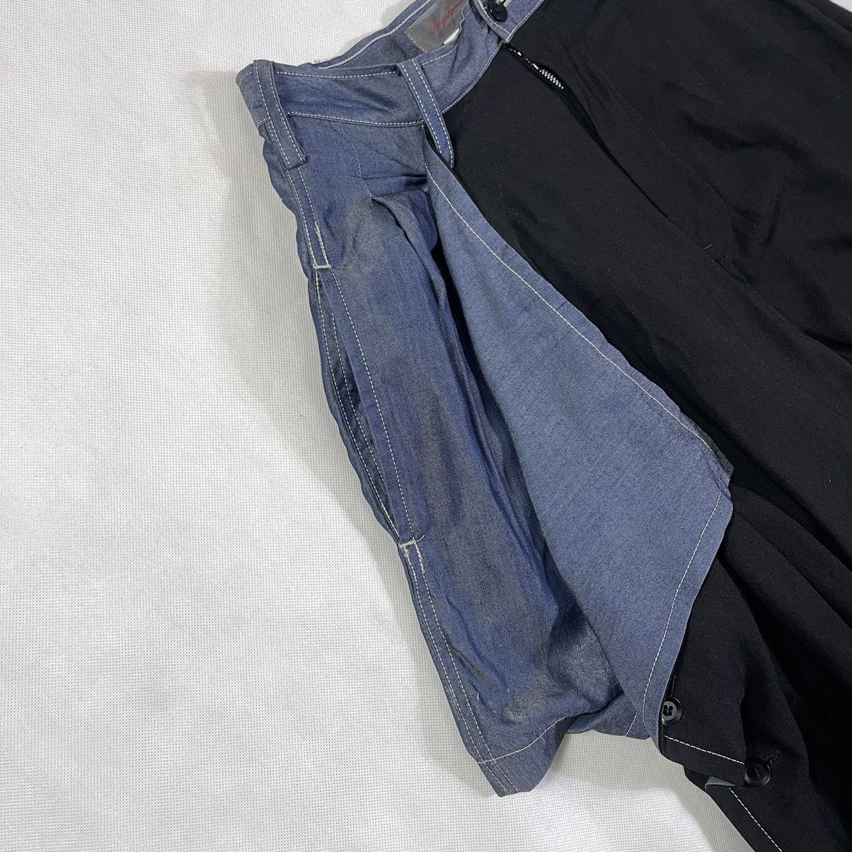 Yohji Yamamoto Rare! Yohji Yamamoto Split Denim Wide Asymmetrical Pant Size 28" / US 6 / IT 42 - 10 Thumbnail