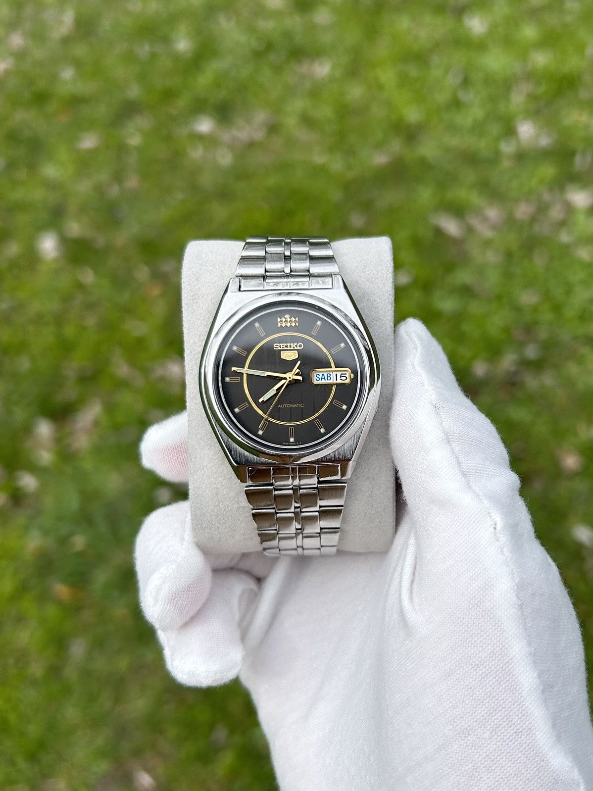 Seiko 5 Watch Automatic Mechanical Japan Made 2000's in Silver, Men's