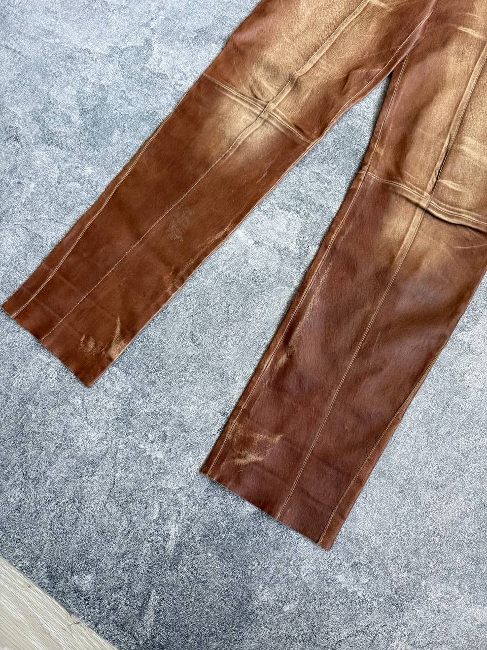 Jitrois Jean Claude Jitrois Brown Leather Pants size 38 Size 38" / US 16 / IT 52 - 2 Thumbnail