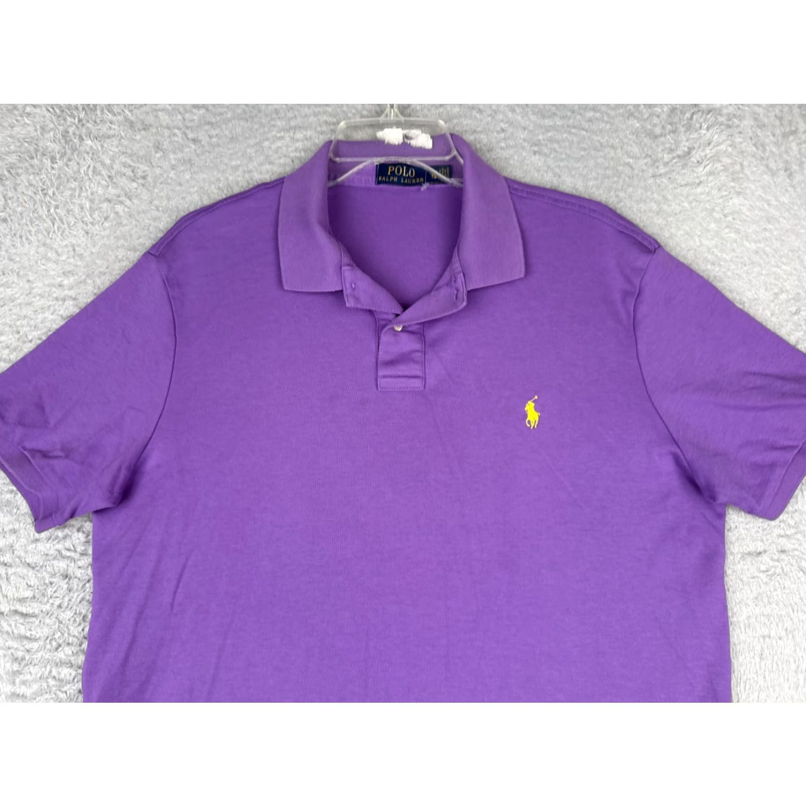 Polo Ralph Lauren Polo Ralph Lauren Shirt Men XL Purple 100% Cotton Short Sleeve Polo Shirt Slim Fit Golf Size US XL / EU 56 / 4 - 4 Thumbnail