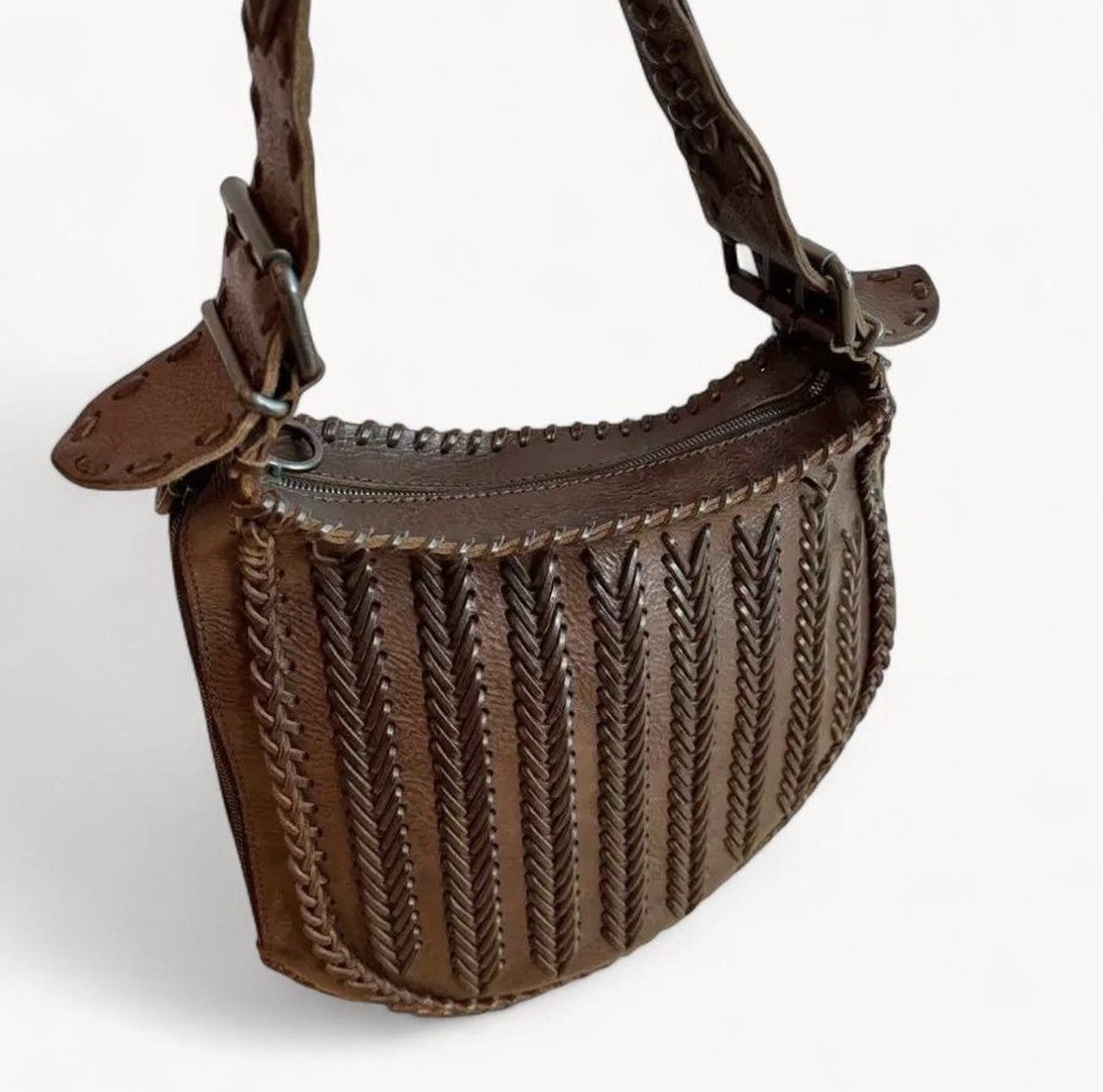 Fendi Fendi Vintage Whipstitch Oyster Leather Shoulder Bag Rare Size ONE SIZE - 3 Thumbnail