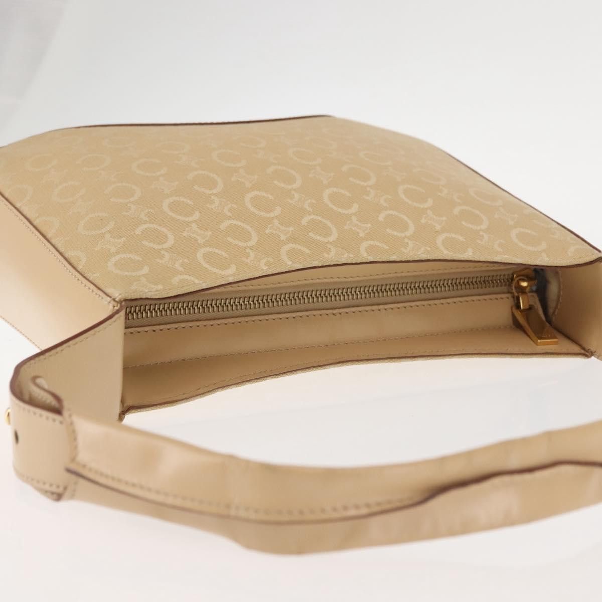 Celine CELINE C Macadam Canvas Shoulder Bag Beige Gold Size ONE SIZE - 6 Thumbnail