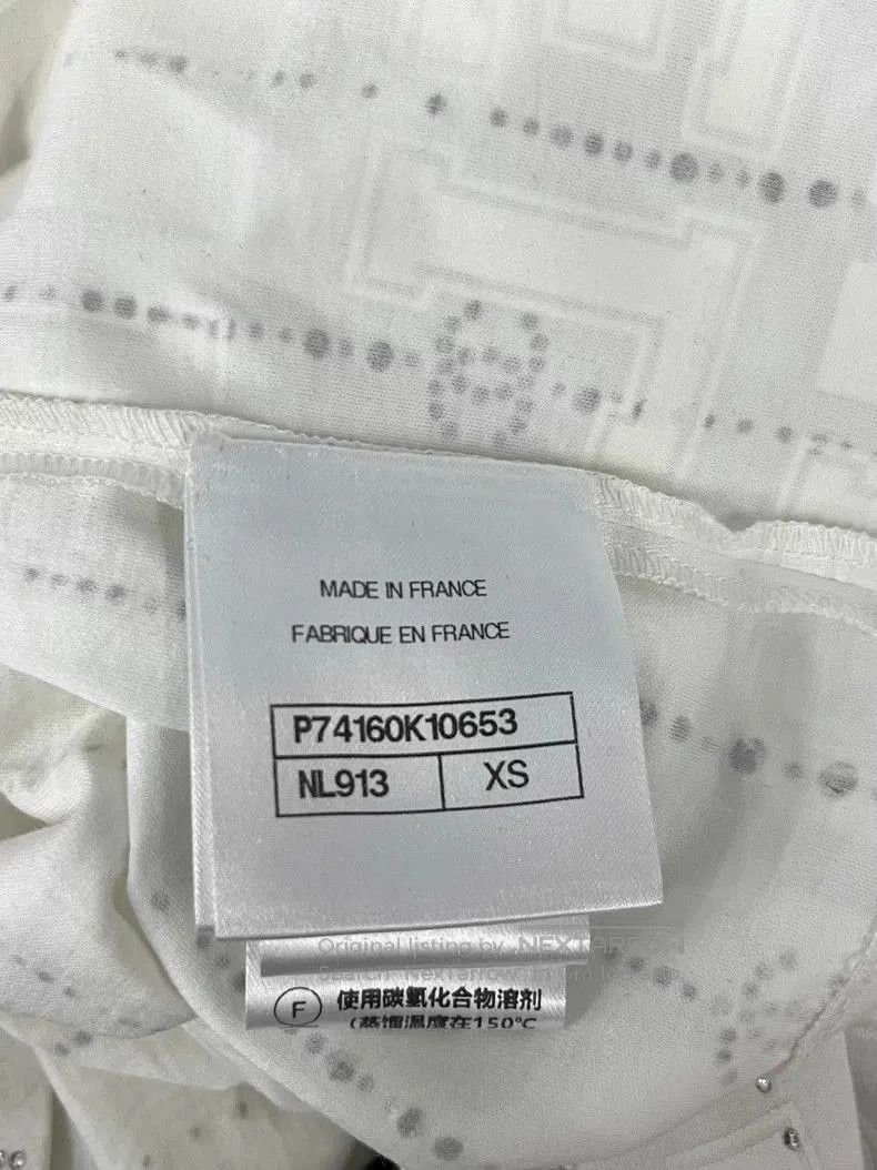 Chanel Chanel 23C White Crystal Collar T-shirt. Size US XS / EU 42 / 0 - 5 Thumbnail