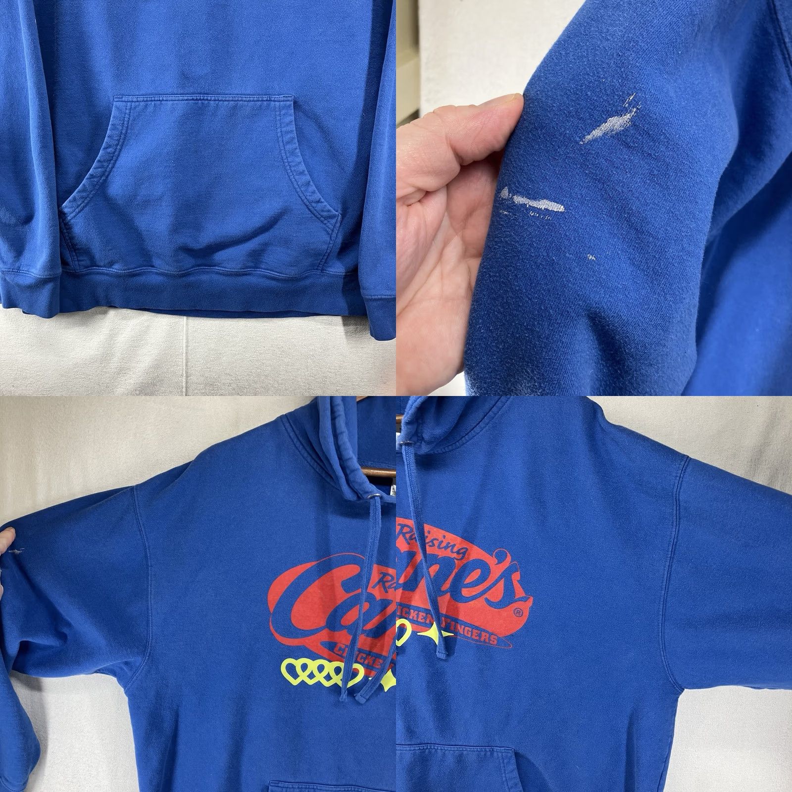 Vintage Raising Canes Mens Hoodie Sweatshirt 2XL Lounge Streetwear Blue Graphic Print Long Sleeve Pullover Funny Size US XXL / EU 58 / 5 - 9 Thumbnail