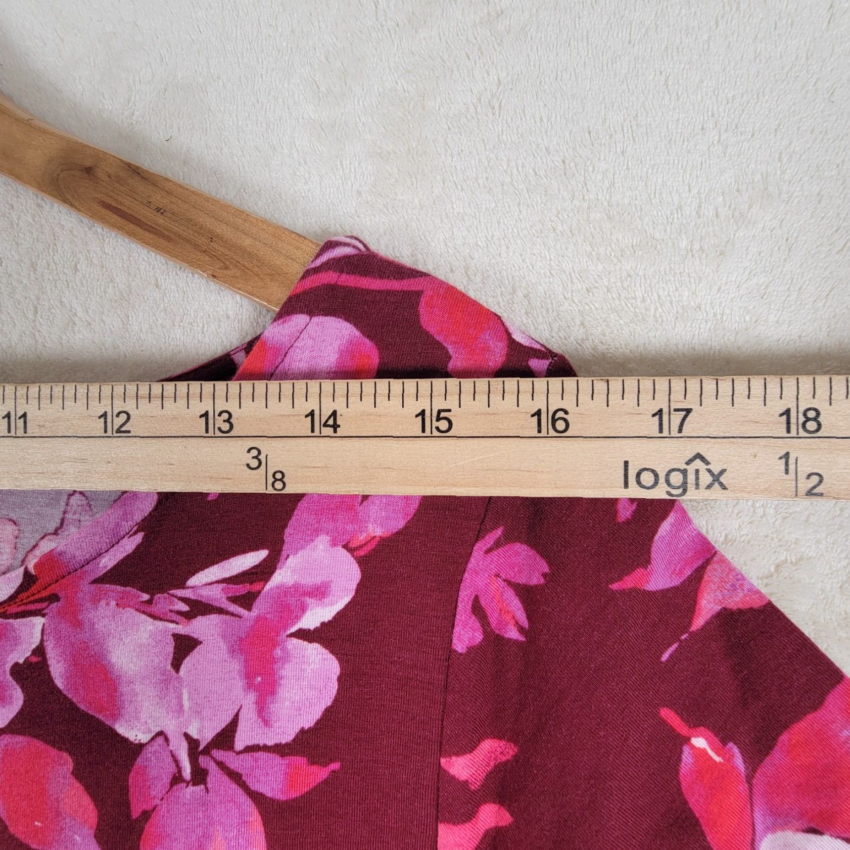 J. Jill J. Jill Dress Women's Maxi Floral Stretch Knit Cranberry Red Multicolor Cap Sleeve Round Neck M Cranberry Red Floral Maxi Dress Womens Size M / US 6-8 / IT 42-44 - 7 Thumbnail