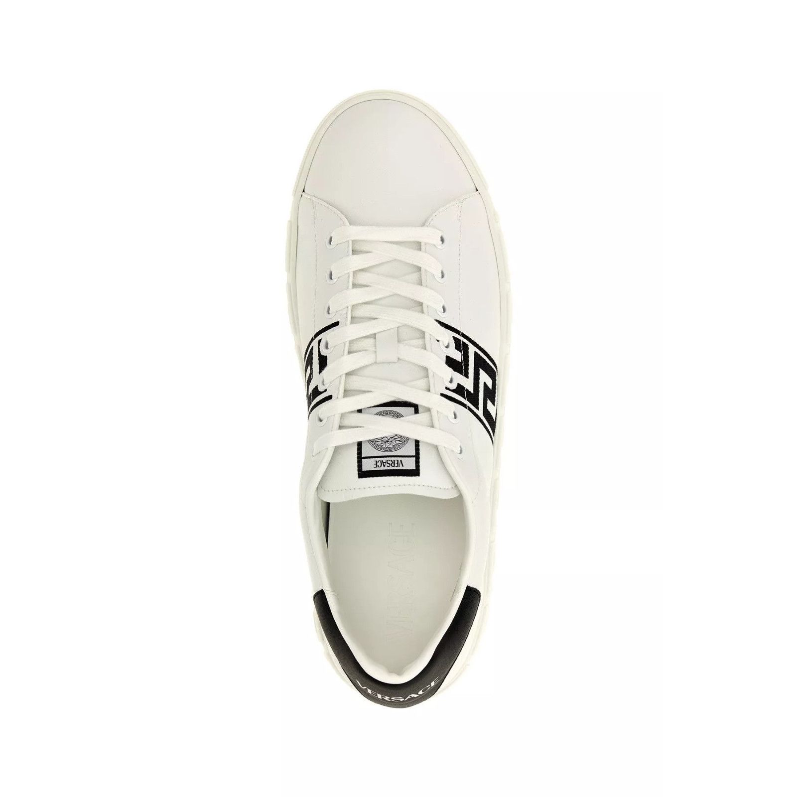 Versace VERSACE Greca White/Black Leather Sneakers New & Authentic ( Size US 8 / EU 41 - 4 Thumbnail