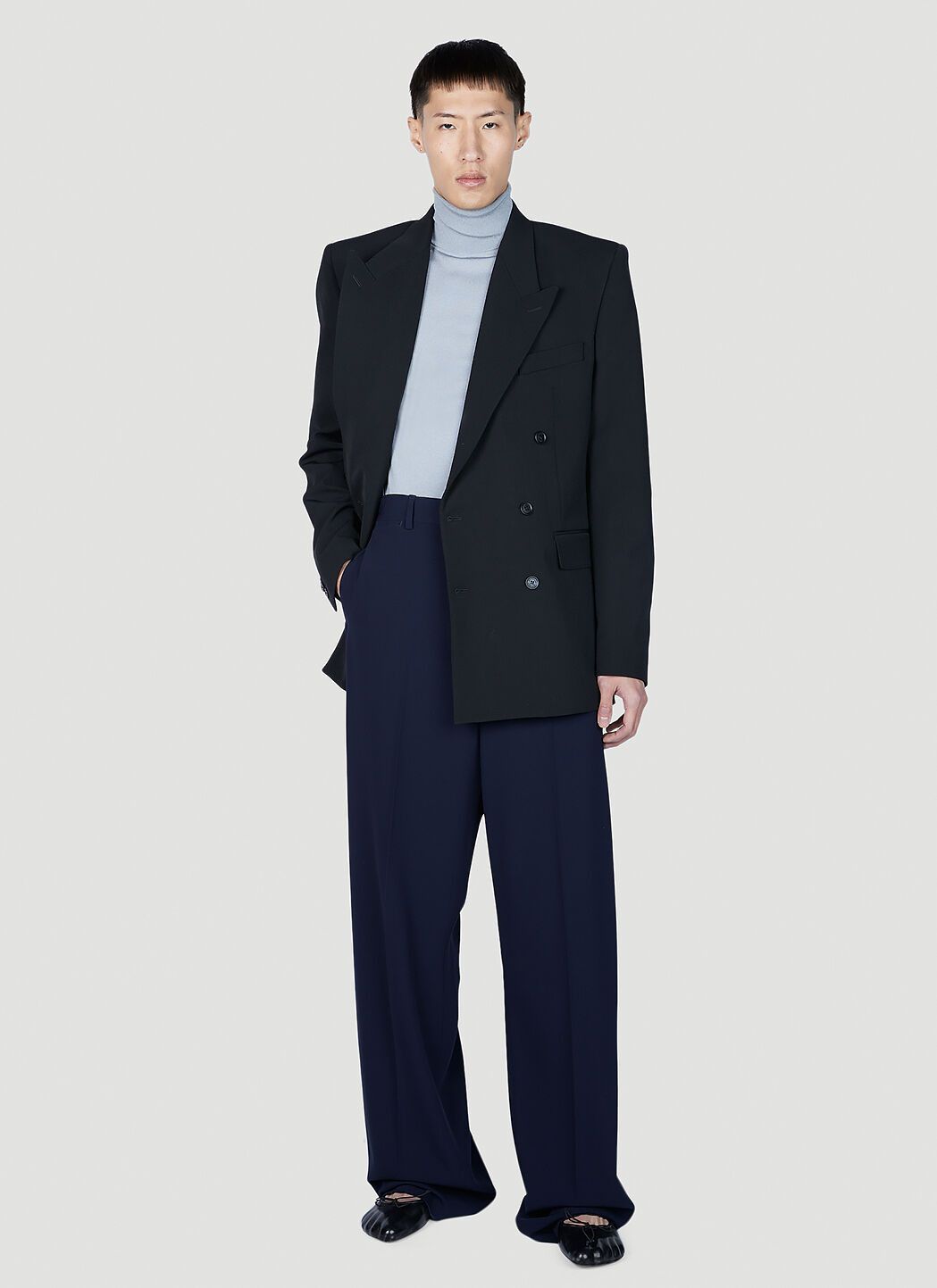 Balenciaga o1y1224 Casual Pant in Navy Blue Size US 34 / EU 50 - 2 Thumbnail