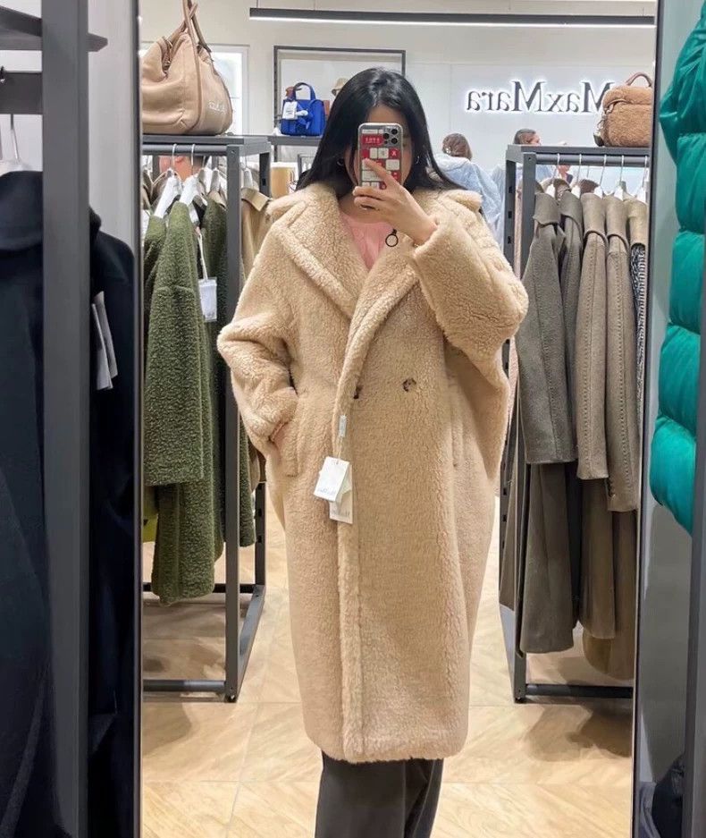Max Mara Max Mara Teddy Collection Sand Teddy Alpaca Lapel Double B Size S / US 4 / IT 40 - 9 Thumbnail