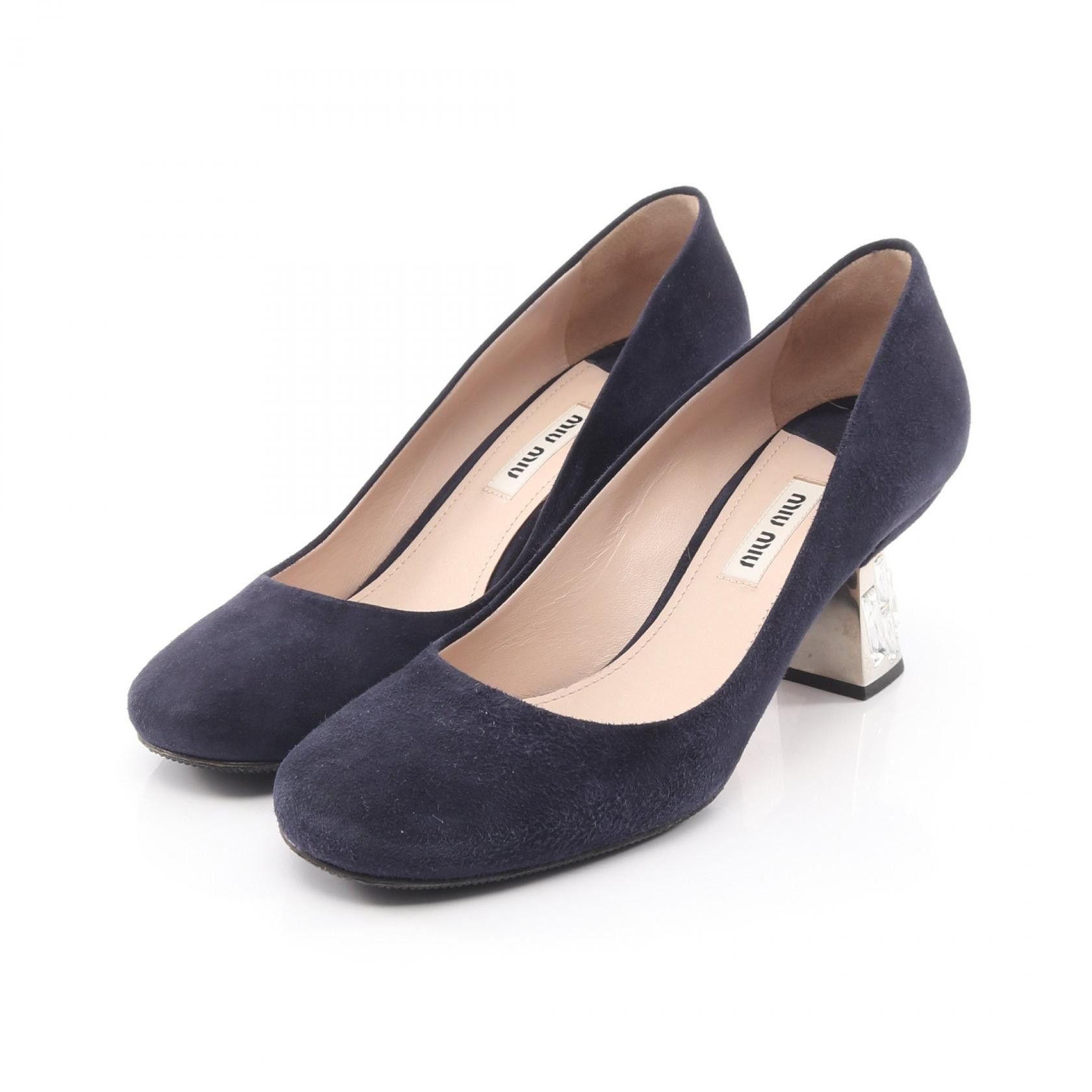 Miu Miu Miu Miu Miu Miu Swarovski Embellished Suede Pumps Leather Shoes DUTY FREE for USA Size ONE SIZE - 1 Thumbnail