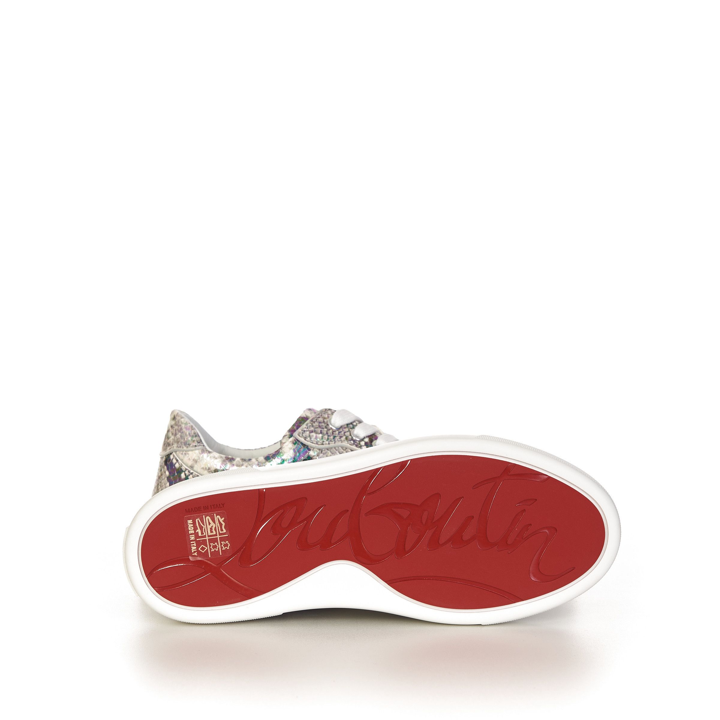 Christian Louboutin Lowtop Sneakers Vieirissima In Roccia Snakeskin Leather Size US 5 / IT 35 - 9 Thumbnail