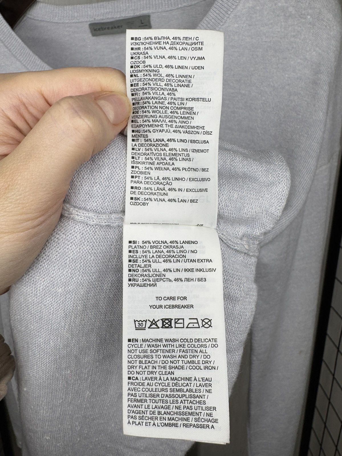 Icebreaker Icebreaker Wool Linen grey outdoor hiking sweater size L Size L / US 10 / IT 46 - 11 Thumbnail