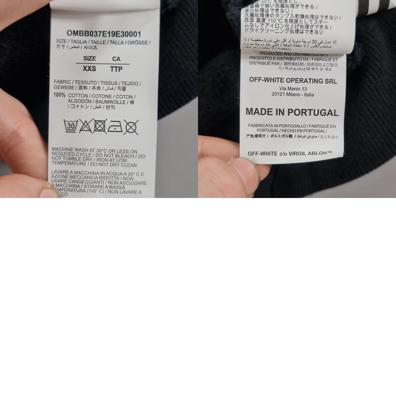 Off-White Off-White Hoodie Black XXS Diag Backbone Cotton Pullover Logo Front Kangaroo Pocket Regular Fit Mens Shirts Size US XXS / EU 40 - 9 Thumbnail