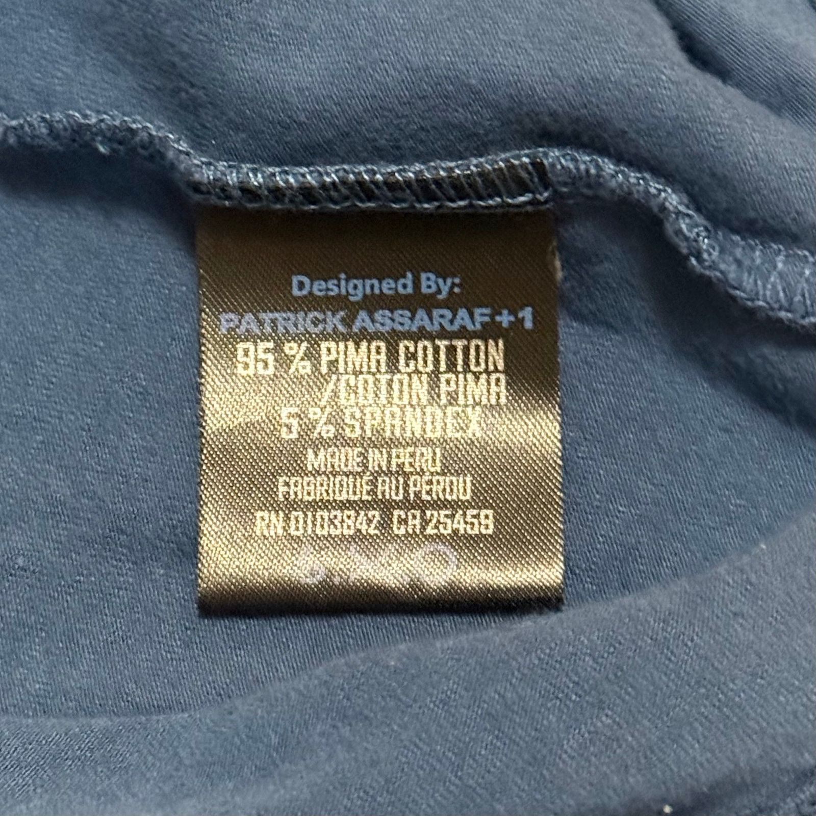 PATRICK ASSARAF Patrick Assaraf Stretch Pima Cotton Henley Ombre Blue Large Size US L / EU 52-54 / 3 - 5 Thumbnail
