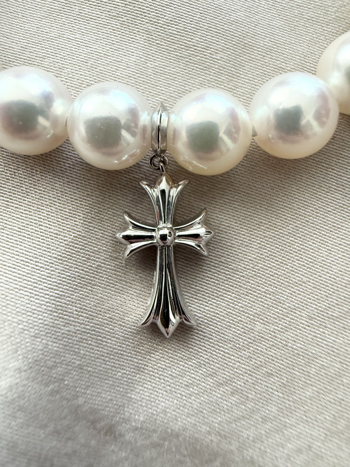 Chrome Hearts RARE! Chrome Hearts Mikimoto White Pearl Bracelet Size ONE SIZE - 4 Thumbnail