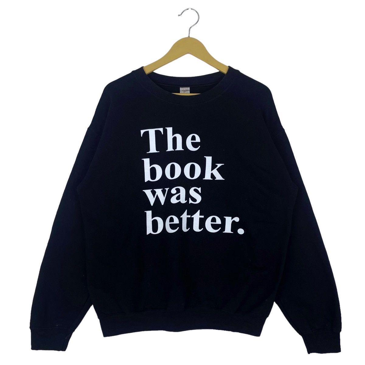 Designer × Vintage The Book Was Better Sweatshirt Black Crewneck pullover Size US L / EU 52-54 / 3 - 1 Thumbnail