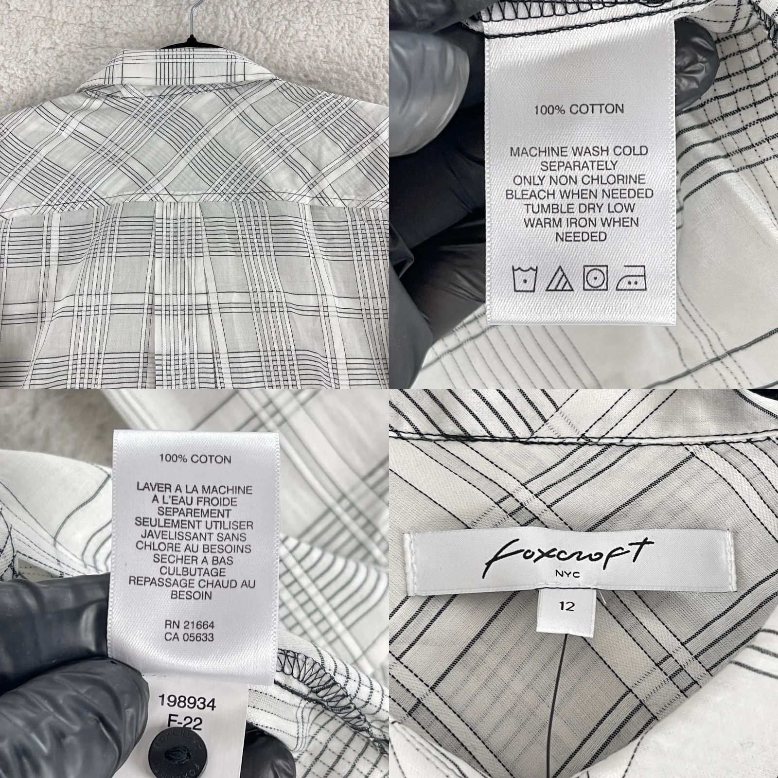 Vintage Foxcroft Davis Button-Up Shirt Womens Size 12 Black White Long Sleeve Elegant Shirt Size XL / US 12-14 / IT 48-50 - 8 Thumbnail