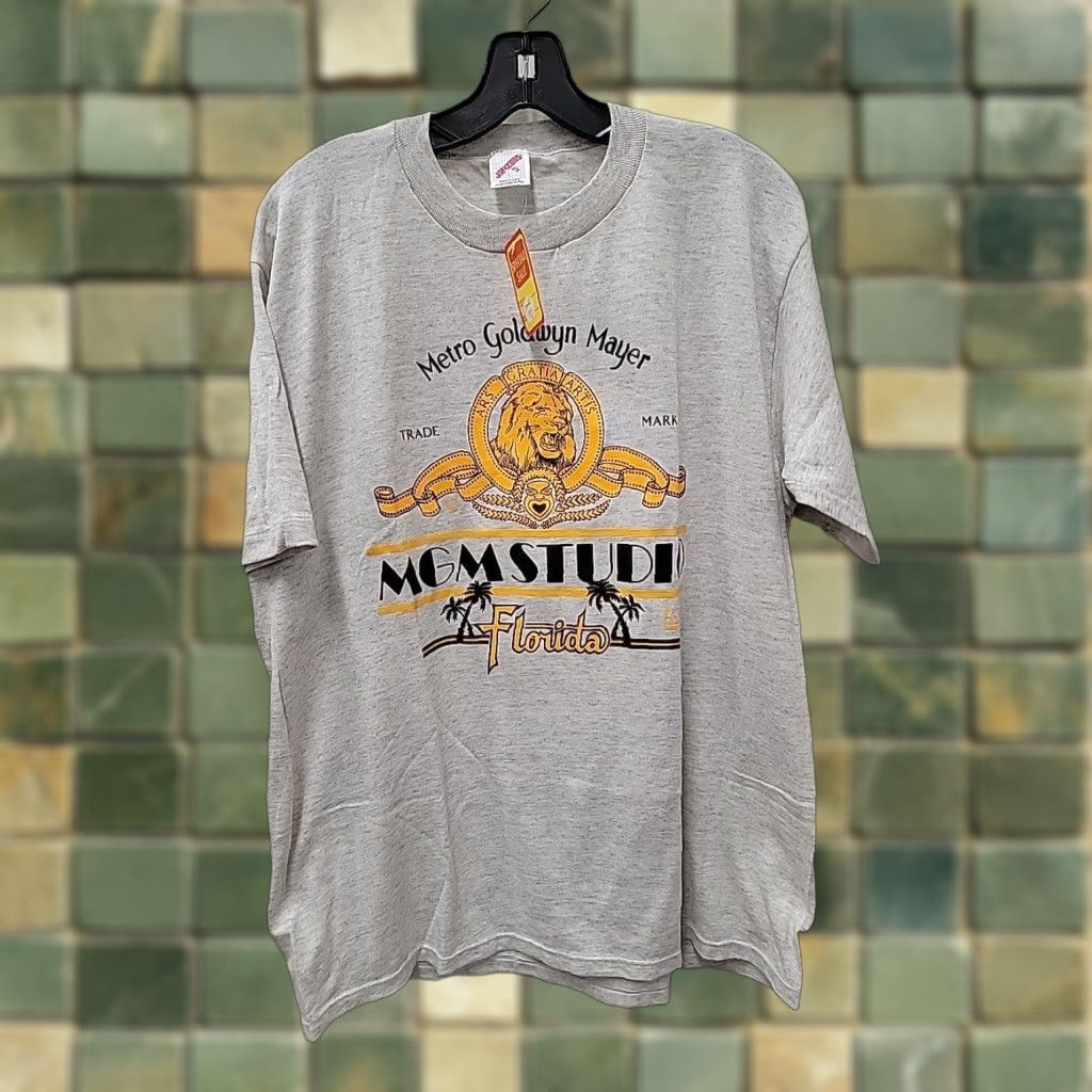 Jerzees VINTAGE MGM Studios Florida TShirt Jerzees XL Gray Short Sleeve Graphic Tee 1980s Sports Mens Size US XL / EU 56 / 4 - 1 Thumbnail