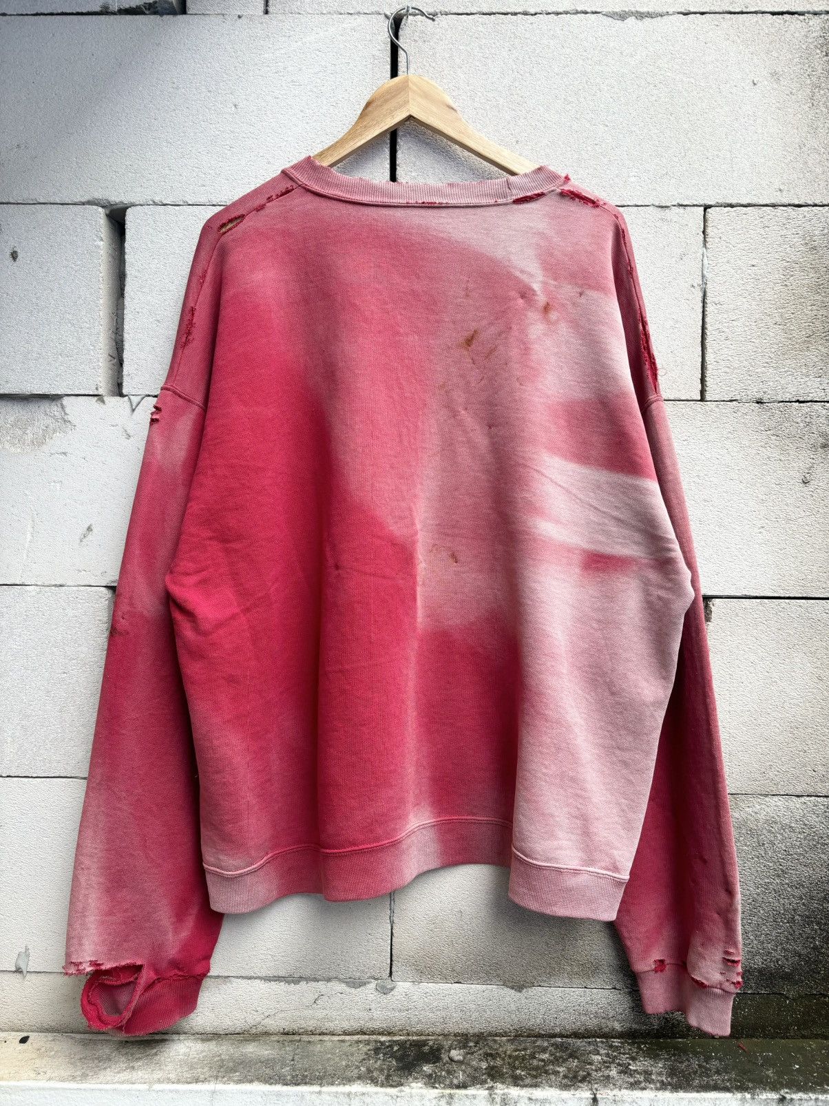 Vintage Distressed Thrashed Red Faded Sweatshirt ERD Boxy Size US XL / EU 56 / 4 - 6 Thumbnail