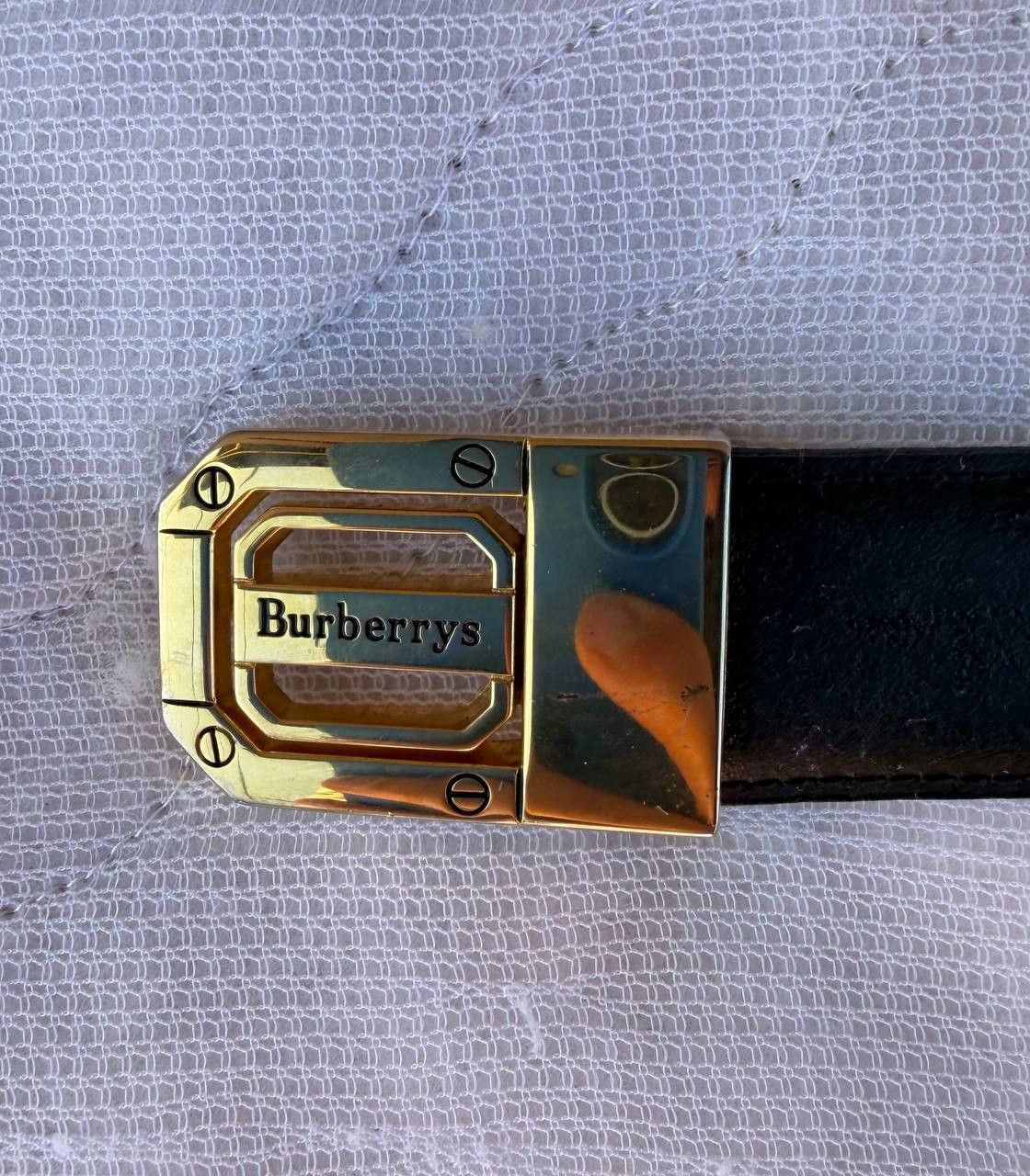 Burberry Burberry Reversible Belt Black Leather Gold Buckle Men's Size ONE SIZE - 4 Thumbnail