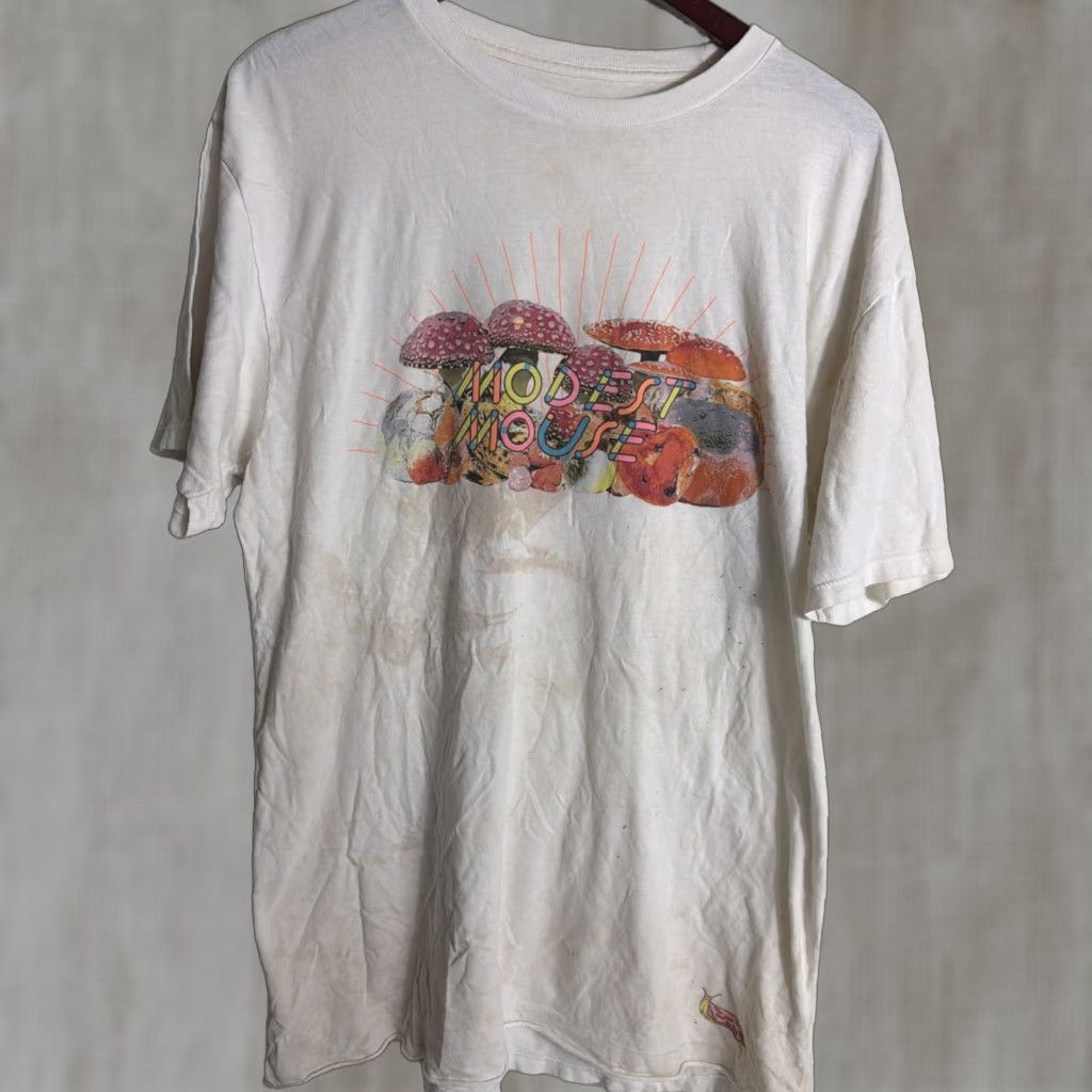 Vintage ambsn shirt Mens Large Modest Mouse Tee Mushrooms Stained Throughout White Size US L / EU 52-54 / 3 - 1 Thumbnail