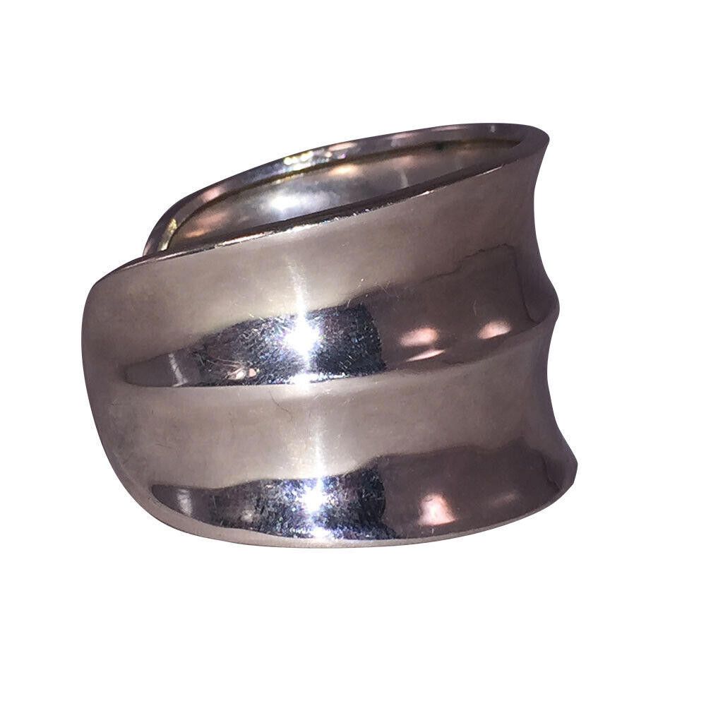 Handmade Women's Mexican Sterling Silver Rippled Cuff Bracelet Size ONE SIZE - 2 Thumbnail