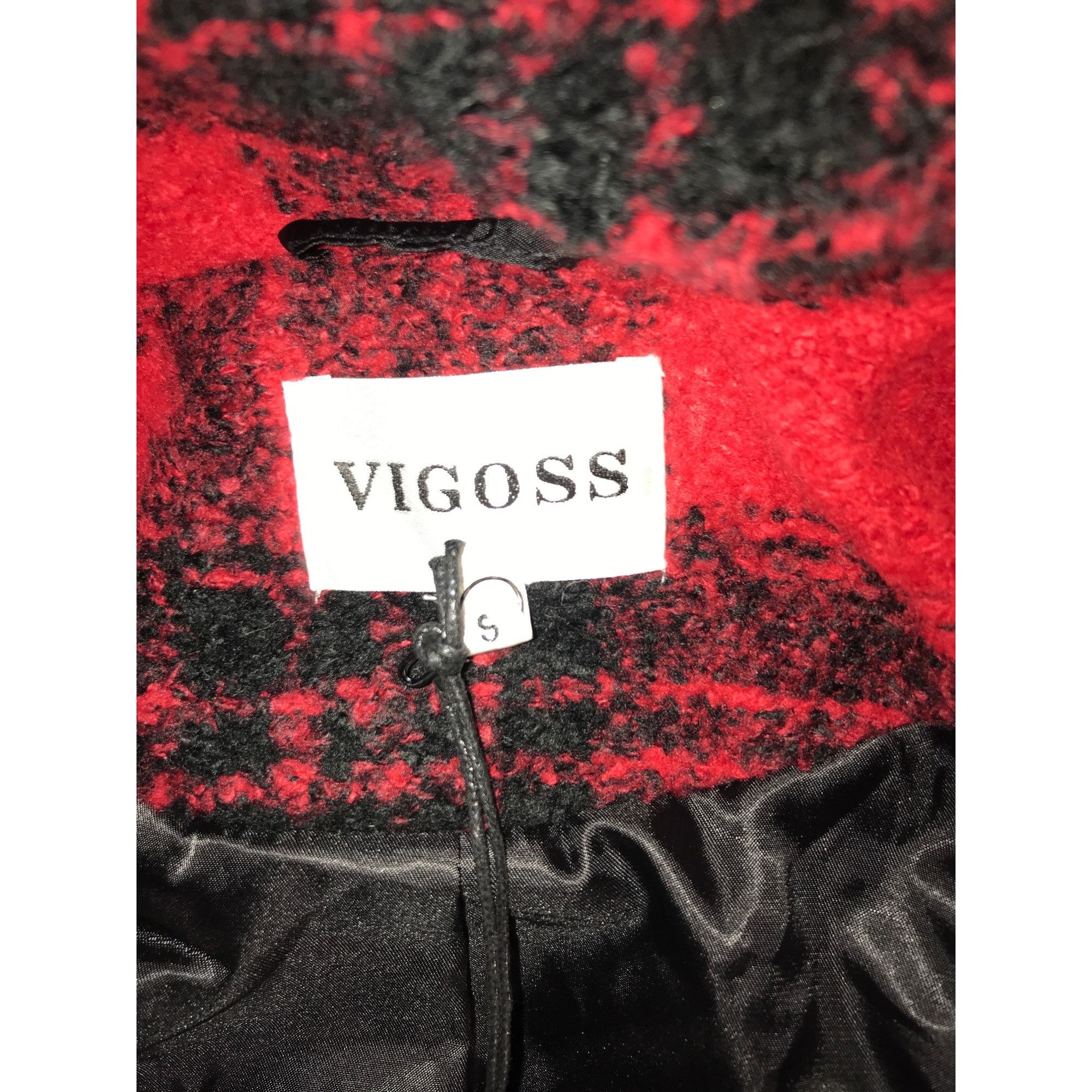 Other Vigoss Womens Red & Black Plaid Wool Blend Coat Size S / US 4 / IT 40 - 3 Thumbnail