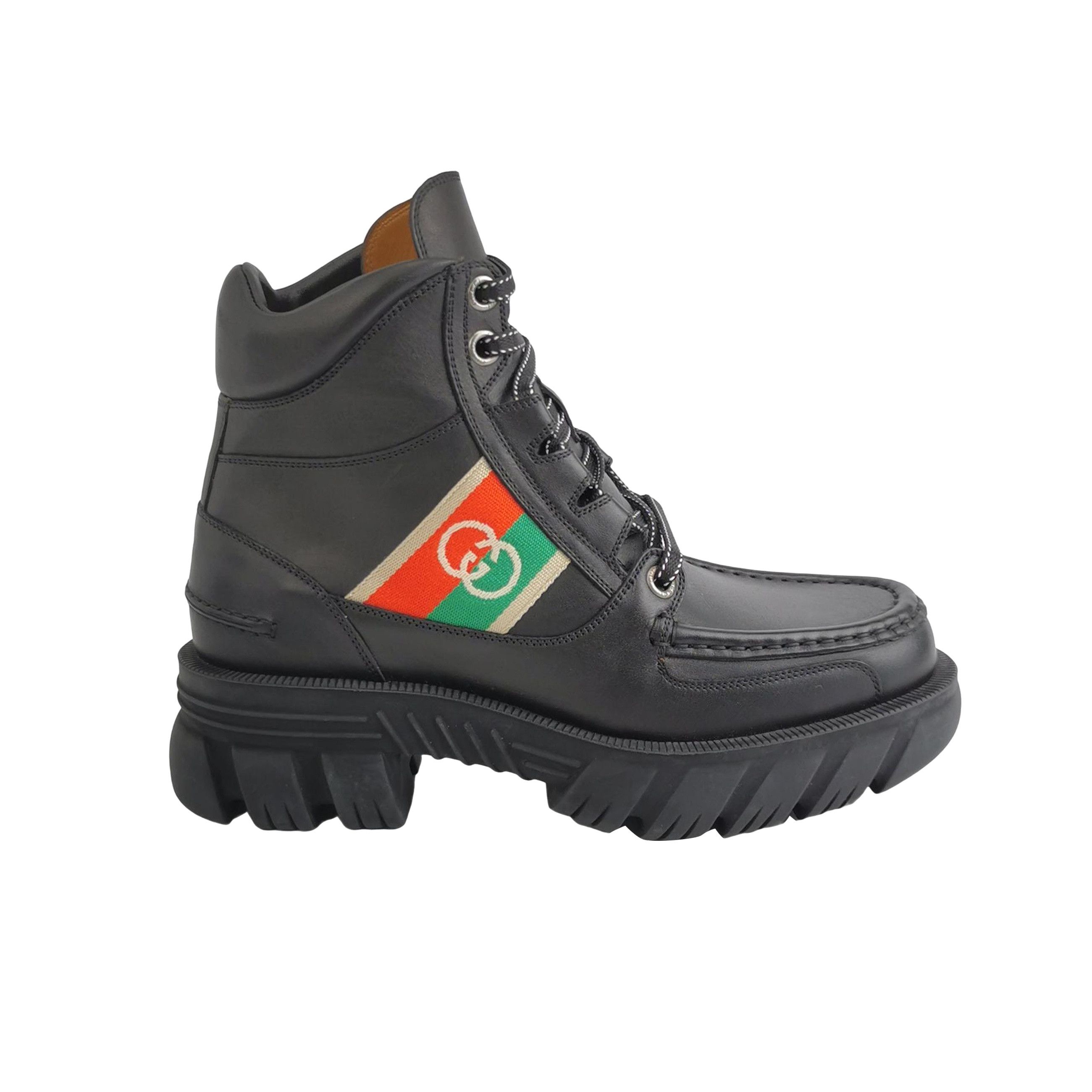 Gucci Gucci Interlocking G Web Leather Boots 38.5 Size US 8.5 / IT 38.5 - 1 Thumbnail