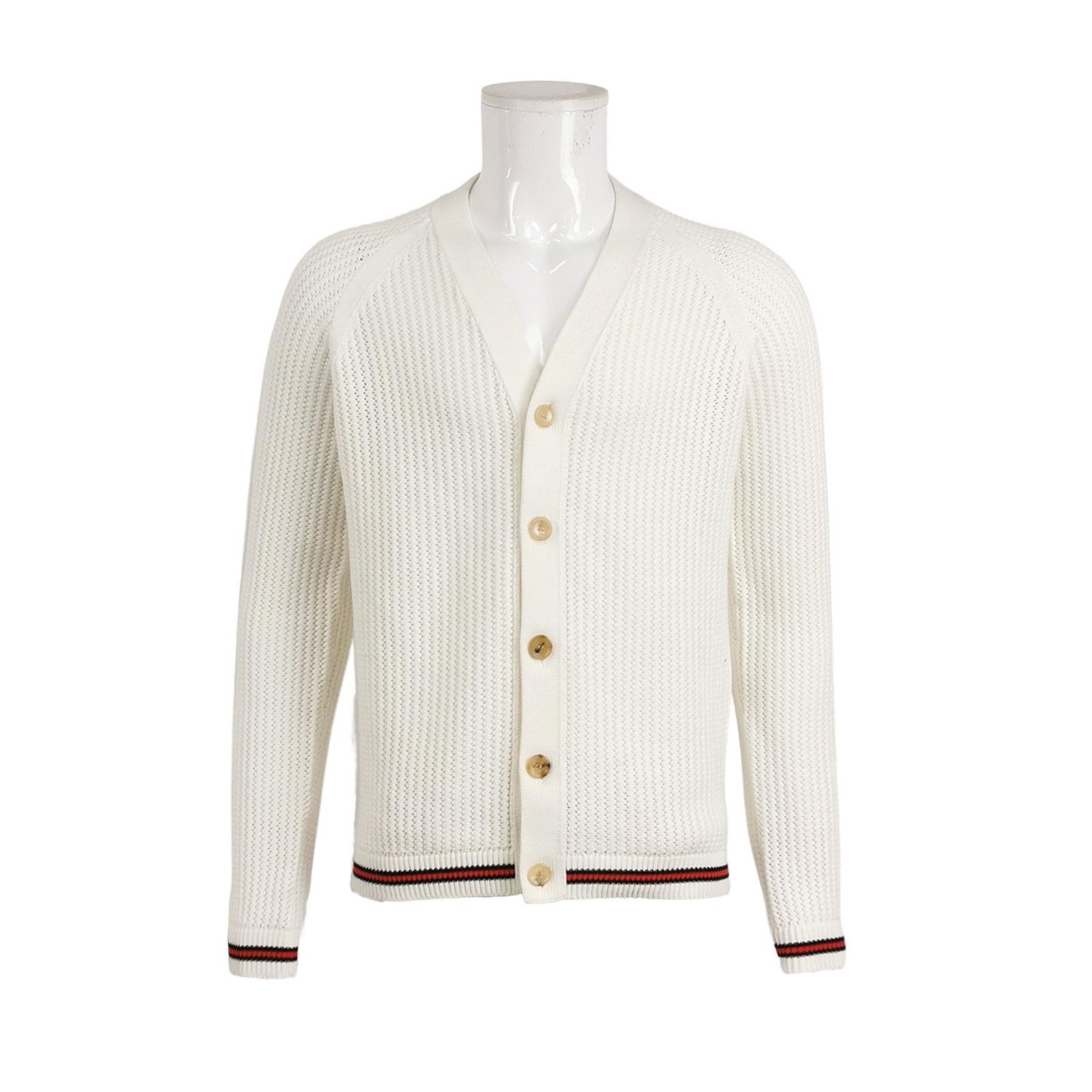 Gucci Gucci V-Neck Striped Cotton Cardigan S Size US S / EU 44-46 / 1 - 1 Thumbnail
