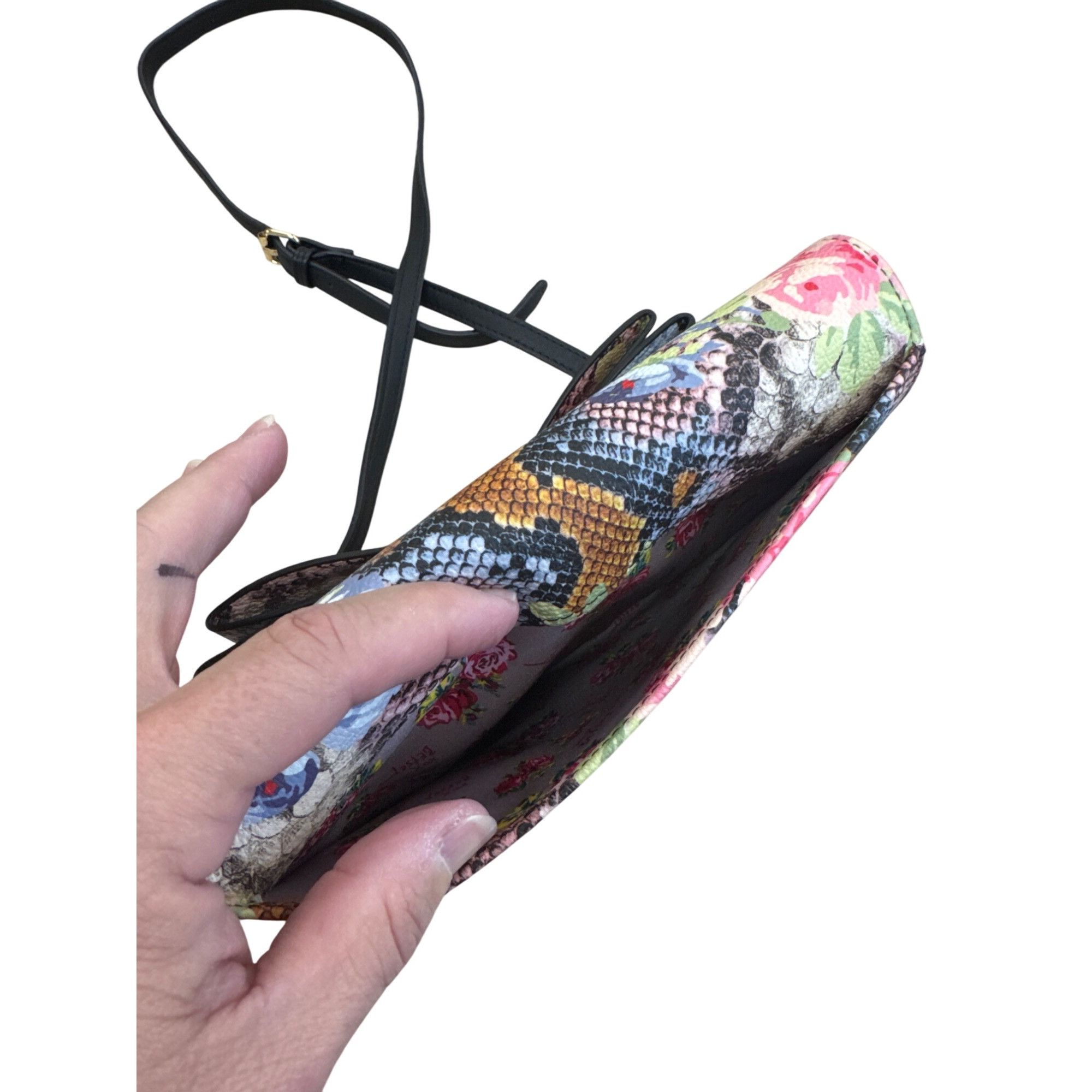 Betsey Johnson Betsey Johnson Floral Snakeskin Crossbody Clutch Purse SKU 7 Size ONE SIZE - 14 Thumbnail