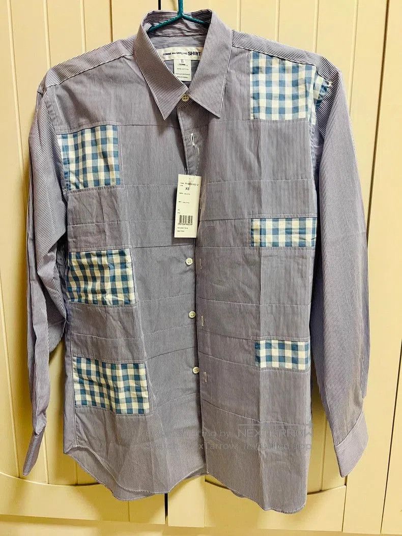 Comme des Garcons CDG Comme des garçons Stripe Patchwork Shirt. Size US XS / EU 42 / 0 - 1 Thumbnail