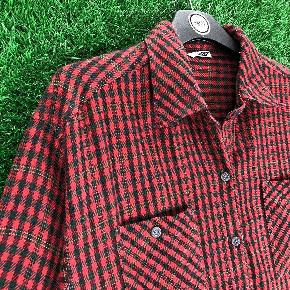 Japanese Brand Vintage 80's Flannel Checkered Double Pocket by Kitty Size US M / EU 48-50 / 2 - 2 Thumbnail