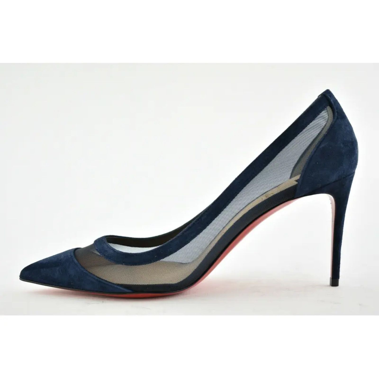 Christian Louboutin Christian Louboutin Galativi 85 Marine Blue Suede Mesh Size US 6 / IT 36 - 8 Thumbnail