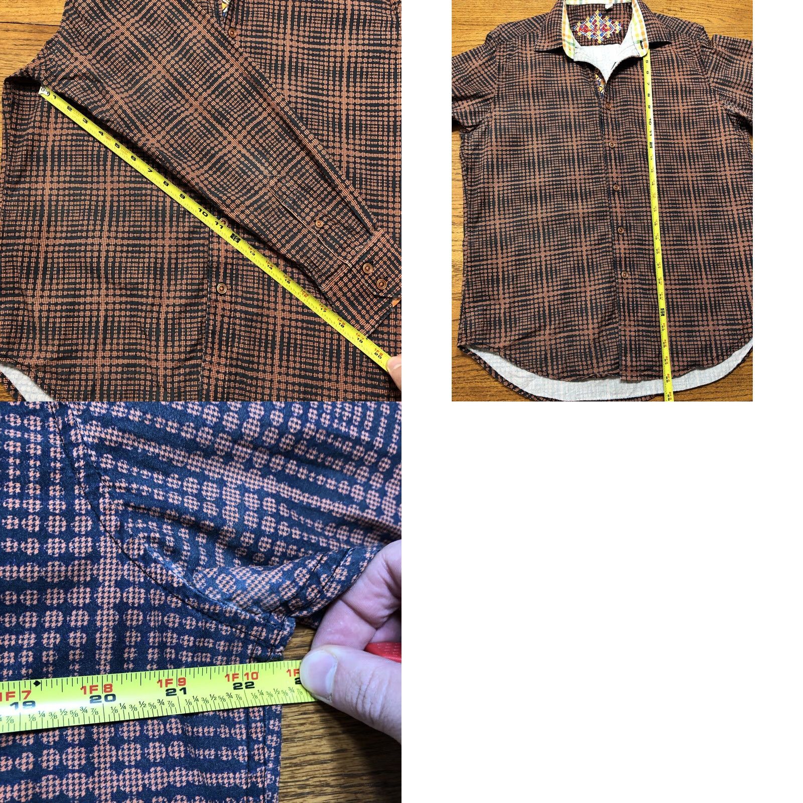 Robert Graham Robert Graham Shirt Mens M Orange Geometric Button-Up Classic Fit Long Sleeve Flip Cuff Button-Up Casual Mens Clothing Size US M / EU 48-50 / 2 - 9 Thumbnail