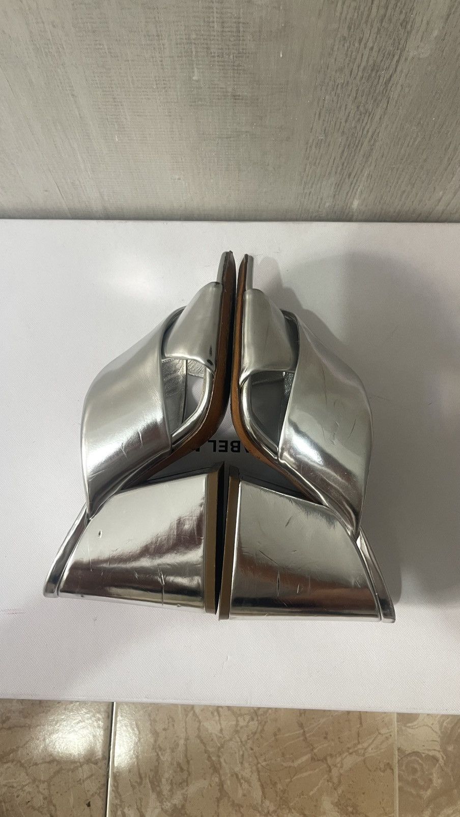 Maison Margiela Maison margiela silver crossover heels Size US 7 / IT 37 - 11 Thumbnail