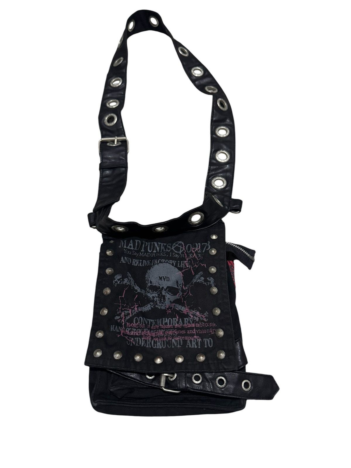 If Six Was Nine × Japanese Brand × Seditionaries GRAILED! Mad Punks Skulls Stud Small Adjustable Bag Size ONE SIZE - 2 Thumbnail