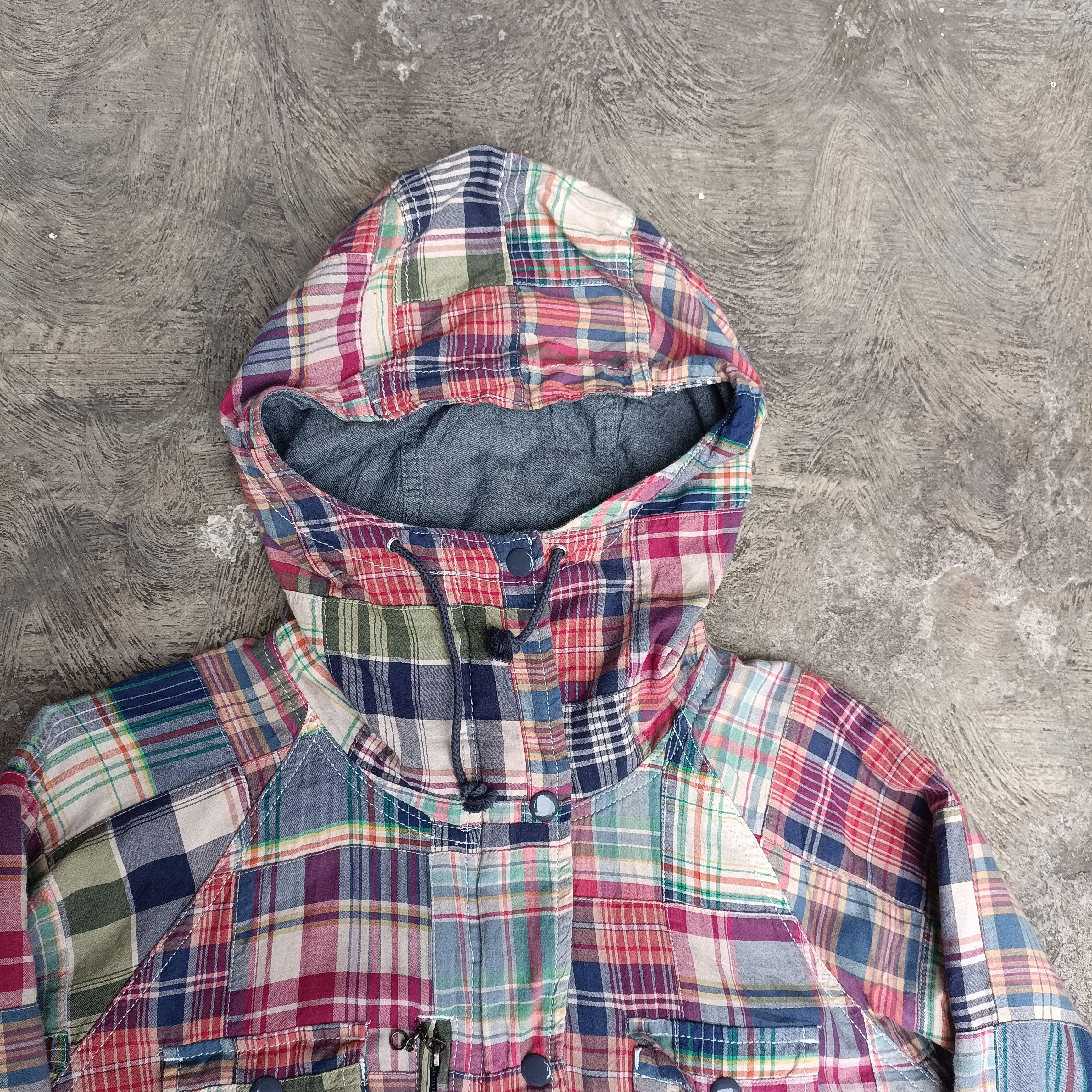 Denim & Supply Ralph Lauren × Indigo Vintage M65 Patchwork madras Jacket Size US S / EU 44-46 / 1 - 2 Thumbnail