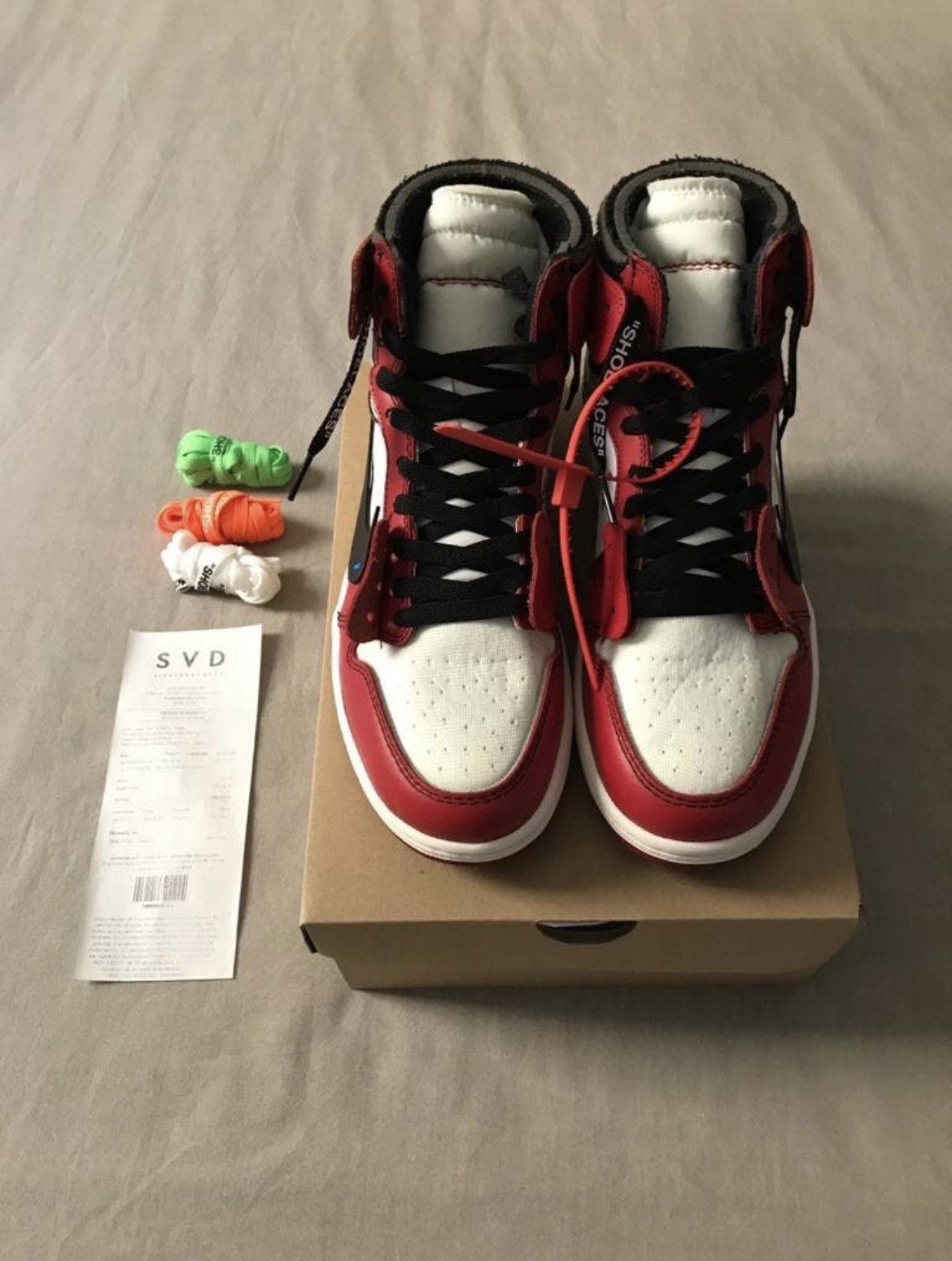 Jordan Brand × Nike × Off-White Jordan 1 Retro High Off-White Chicago Size US 9 / EU 42 - 4 Thumbnail
