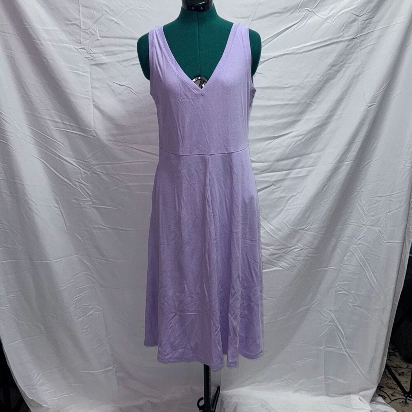 Other A New Day Lilac Purple Ribbed Summer Midi Dress | Sz L Size L / US 10 / IT 46 - 2 Thumbnail