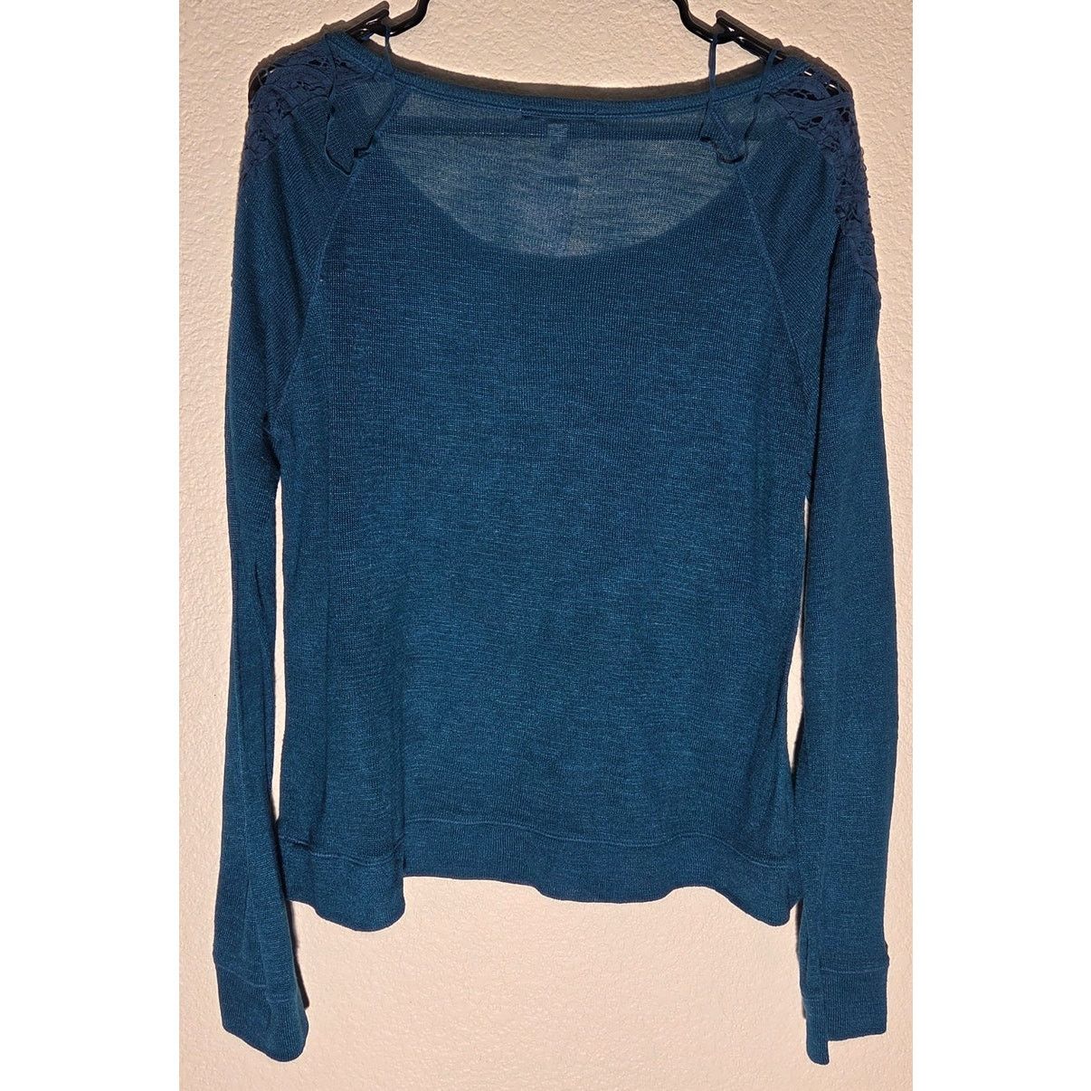 Aeropostale AEROPOSTALE Blue Sheer Long sleeve Blouse - Women's XL Size XL / US 12-14 / IT 48-50 - 6 Thumbnail