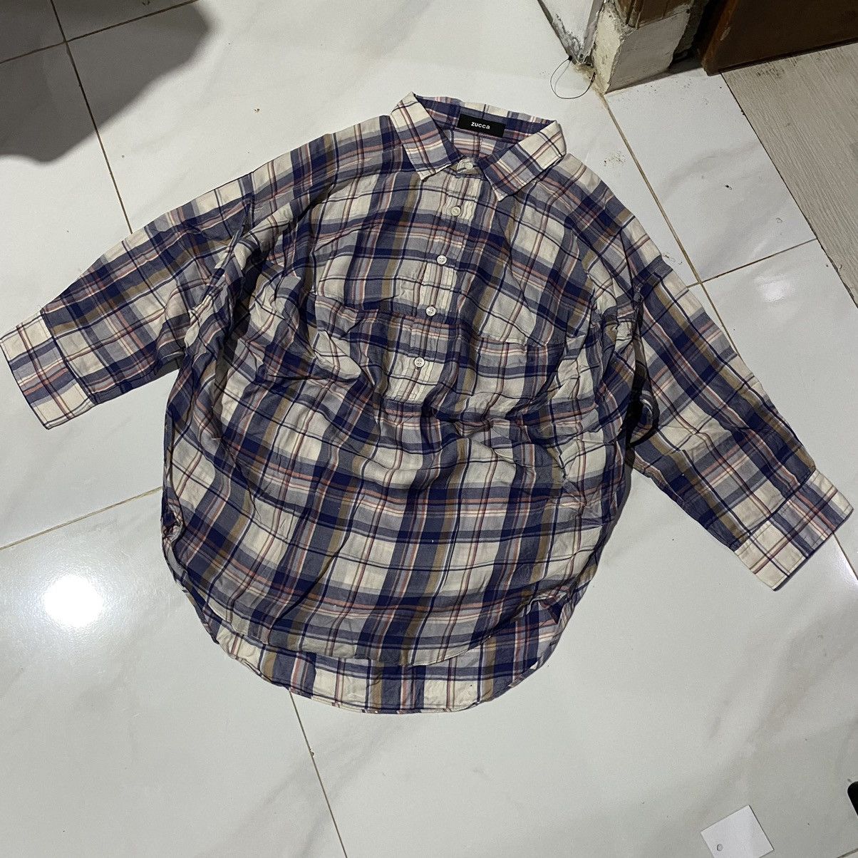 CABANE de ZUCCa × Issey Miyake × Zucca Zucca Plaid Unique Shirt Size US M / EU 48-50 / 2 - 3 Thumbnail