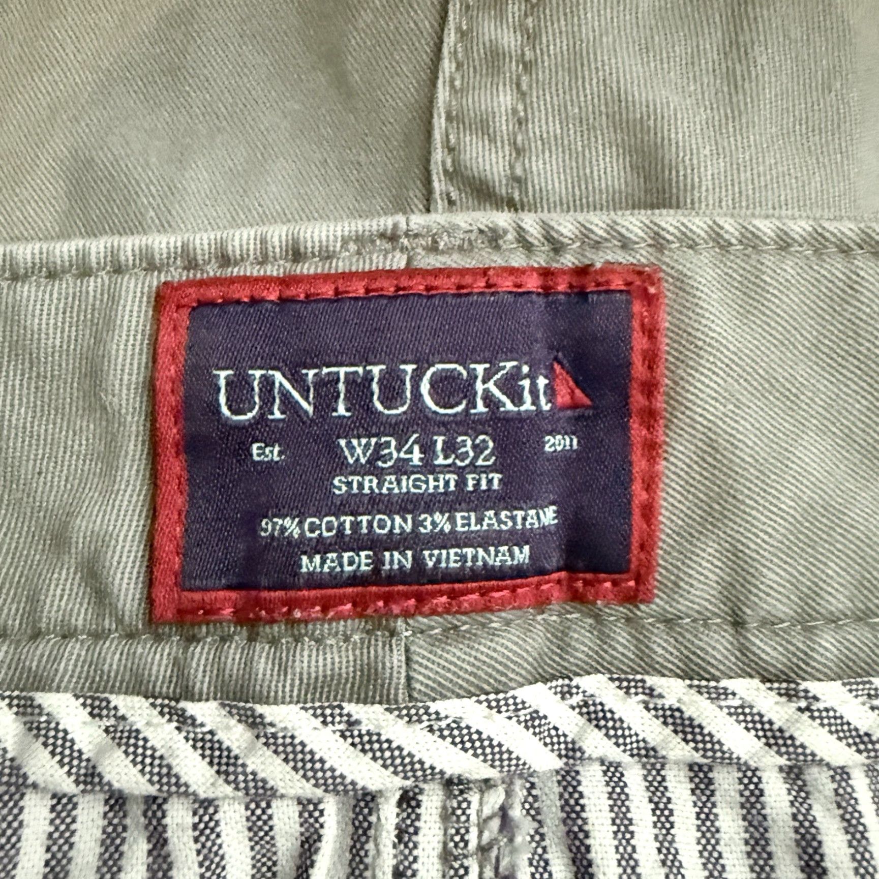 UNTUCKit UNTUCKit Gray Chino Pants Mens Size 34x32 Casual Cotton Regular Size US 34 / EU 50 - 4 Thumbnail