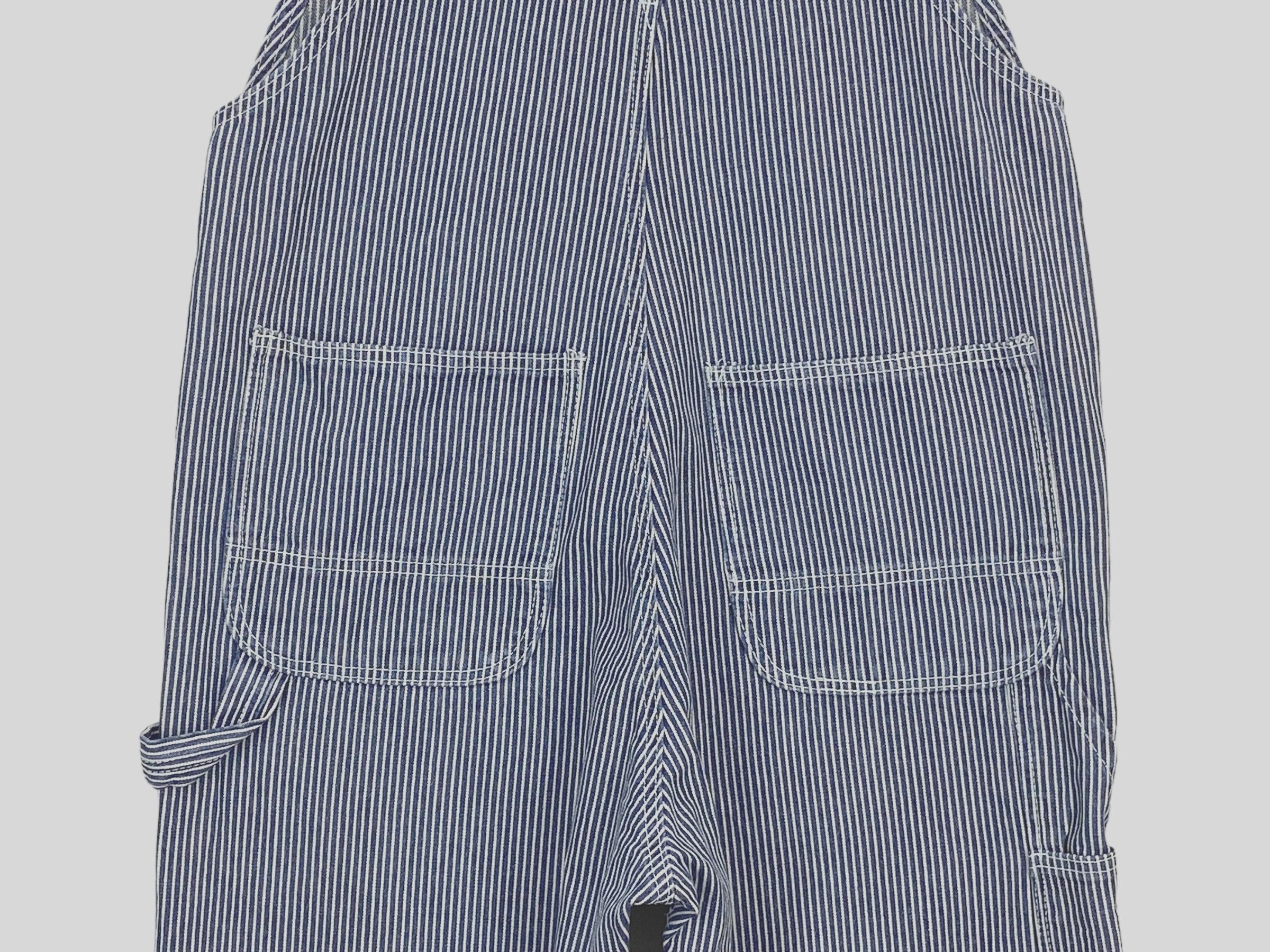 Japanese Brand W Closet Denim Bib Overalls Hickory Workwear Size US 35 - 7 Thumbnail