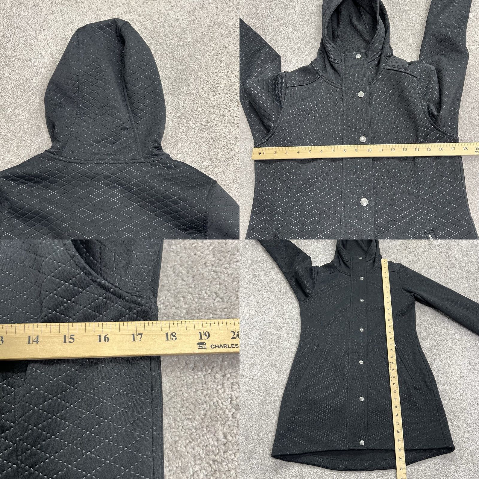 The North Face The North Face Jacket Womens Size Small Recover Up Quilted Design Hooded Black Full Zip Snap Size S / US 4 / IT 40 - 8 Thumbnail