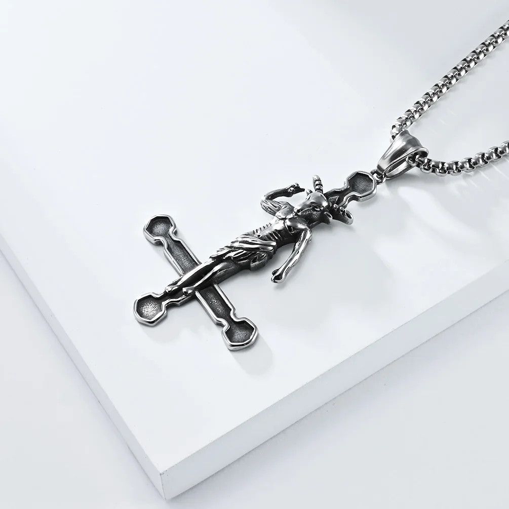 Jewelry Baphomet Goat Satanic Satan Demon Devil Statement Necklace Size ONE SIZE - 7 Thumbnail