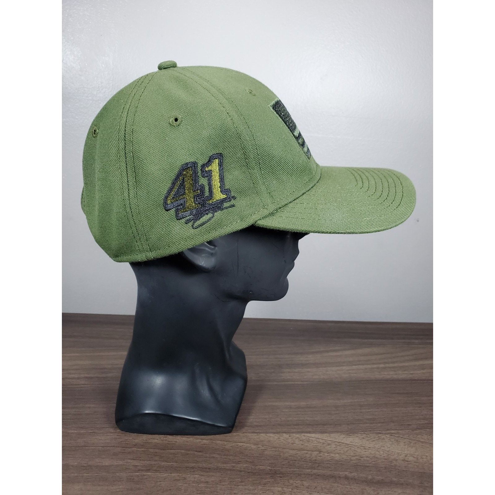 NASCAR × New Era Kurt Busch #41 Salute The Troops Hat Green USA Military Size ONE SIZE - 4 Thumbnail