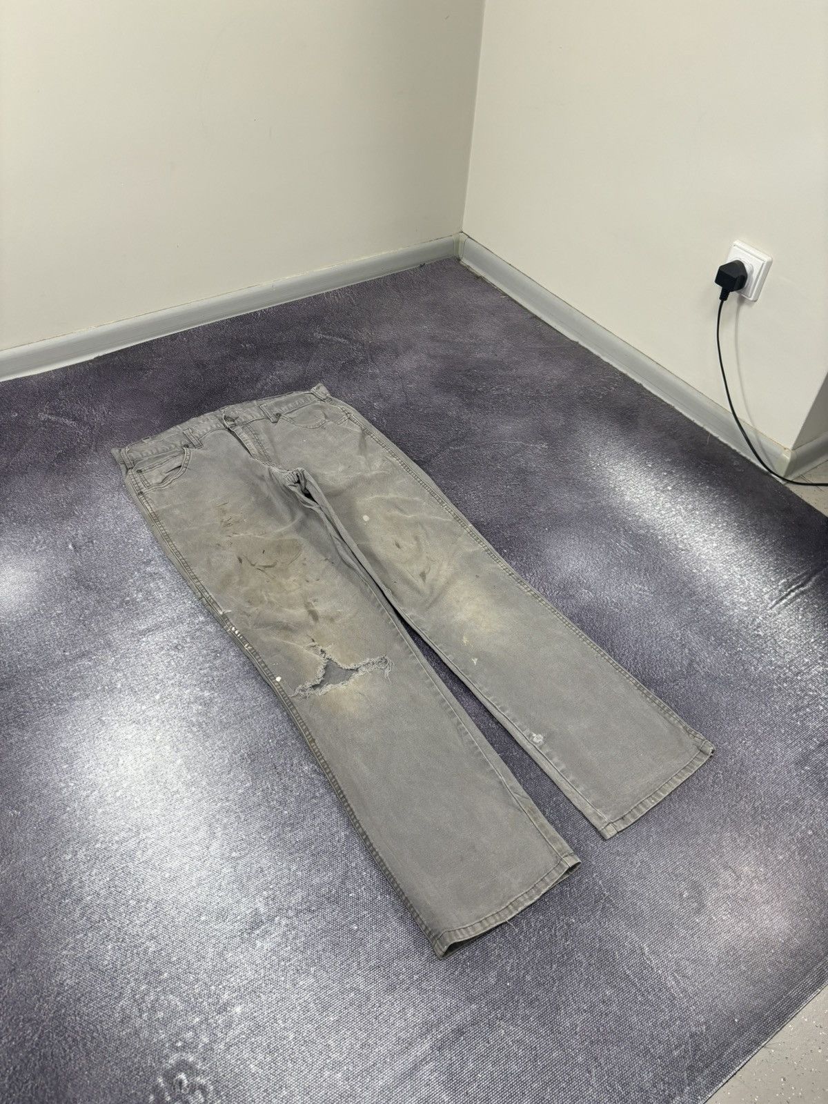 Dickies Vintage Dickies Distressed Denim Gray Hype Baggy Pants Jeans Size US 34 / EU 50 - 7 Thumbnail