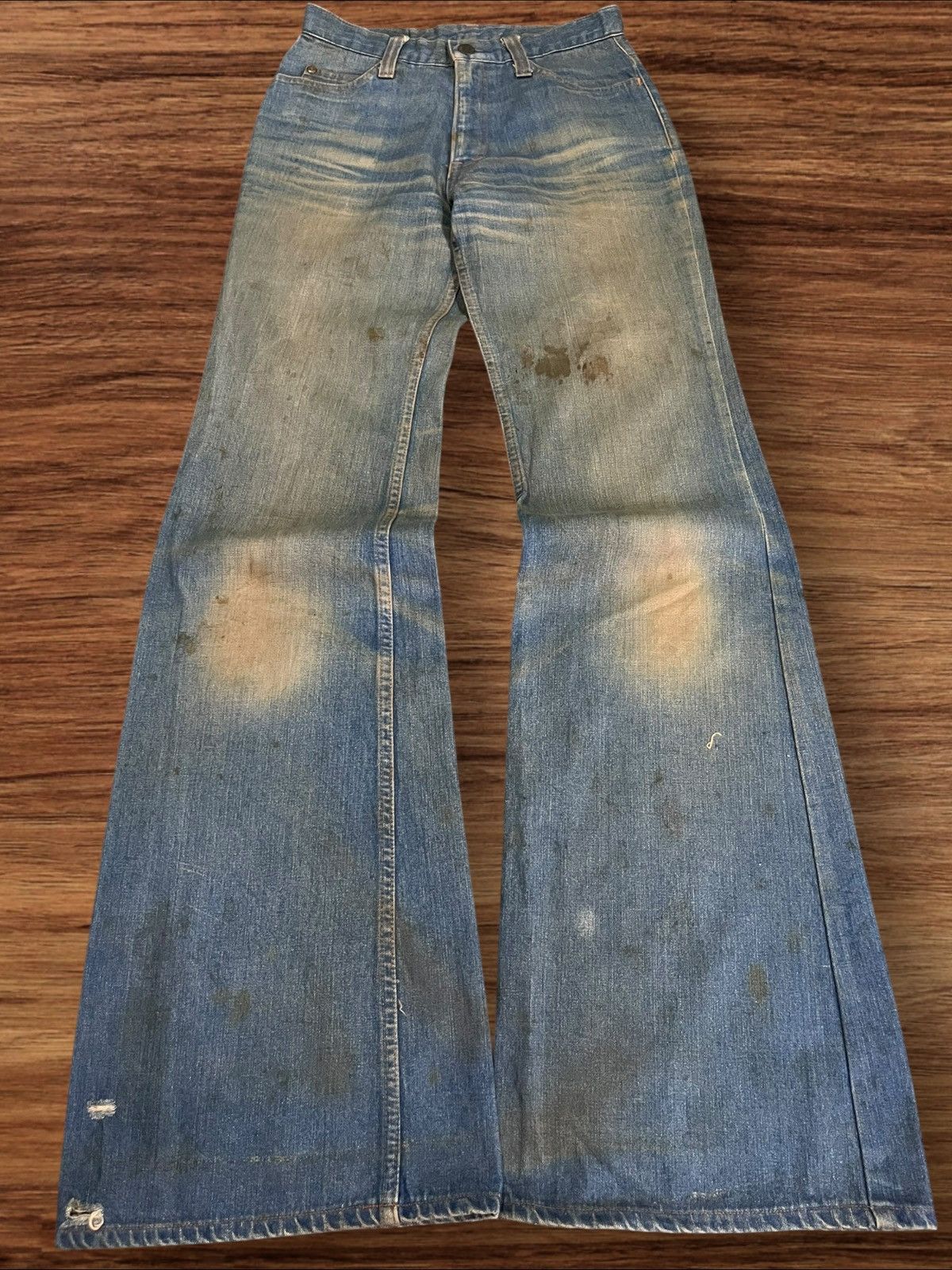 If Six Was Nine × Japanese Brand × Le Grande Bleu (L.G.B.) Vintage Japanese Brand Rusty Dirt Blue Washed Flare Jeans Size 26" / US 2 / IT 38 - 1 Thumbnail